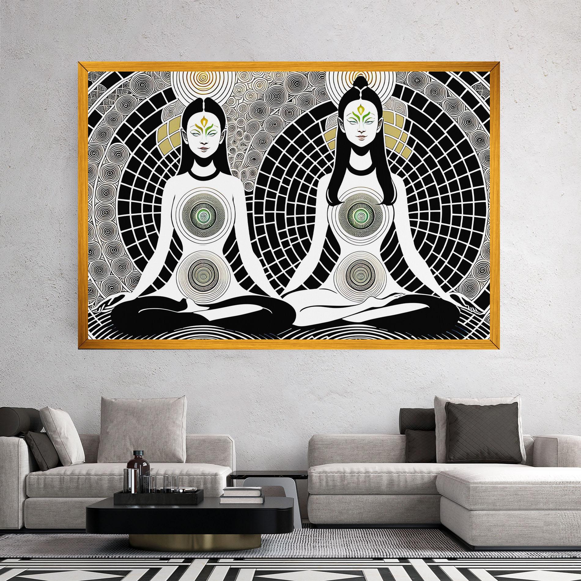 Leinwandbild Clolorful Meditation mockup 2