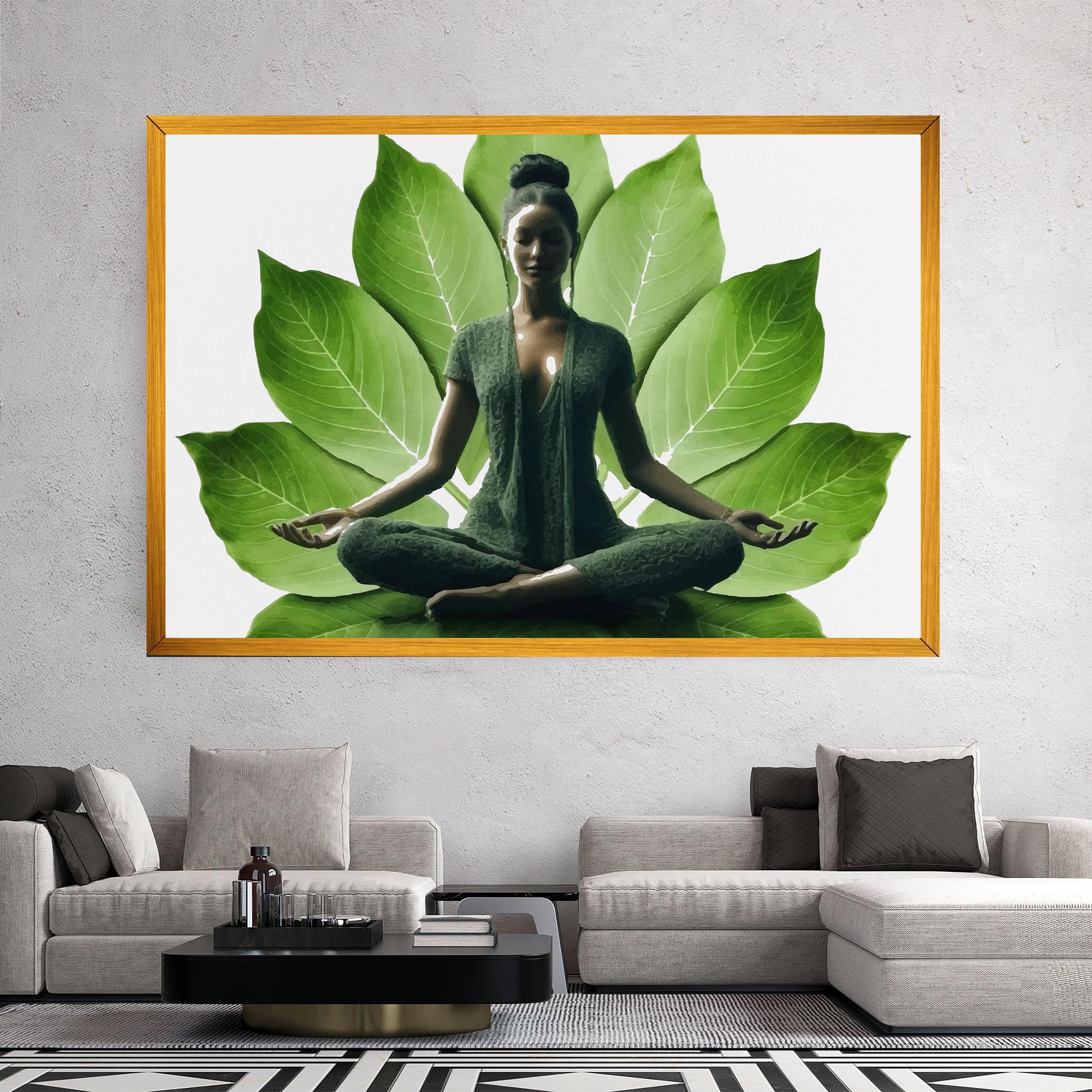 Leinwandbild Leaf Yoga mockup 2