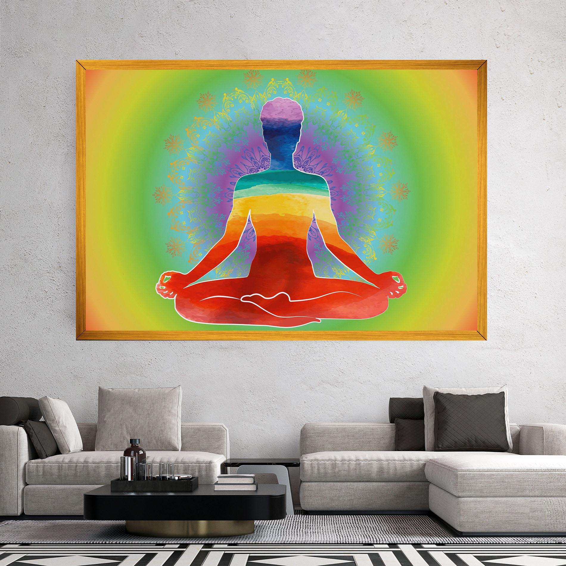 Leinwandbild Rainbow Yoga mockup 2