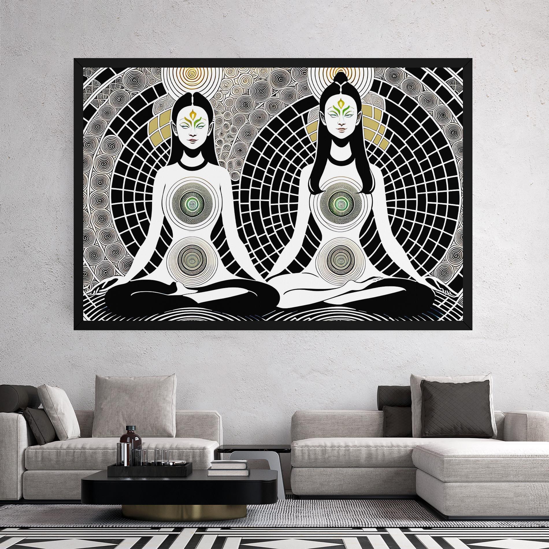 Leinwandbild Clolorful Meditation mockup 2