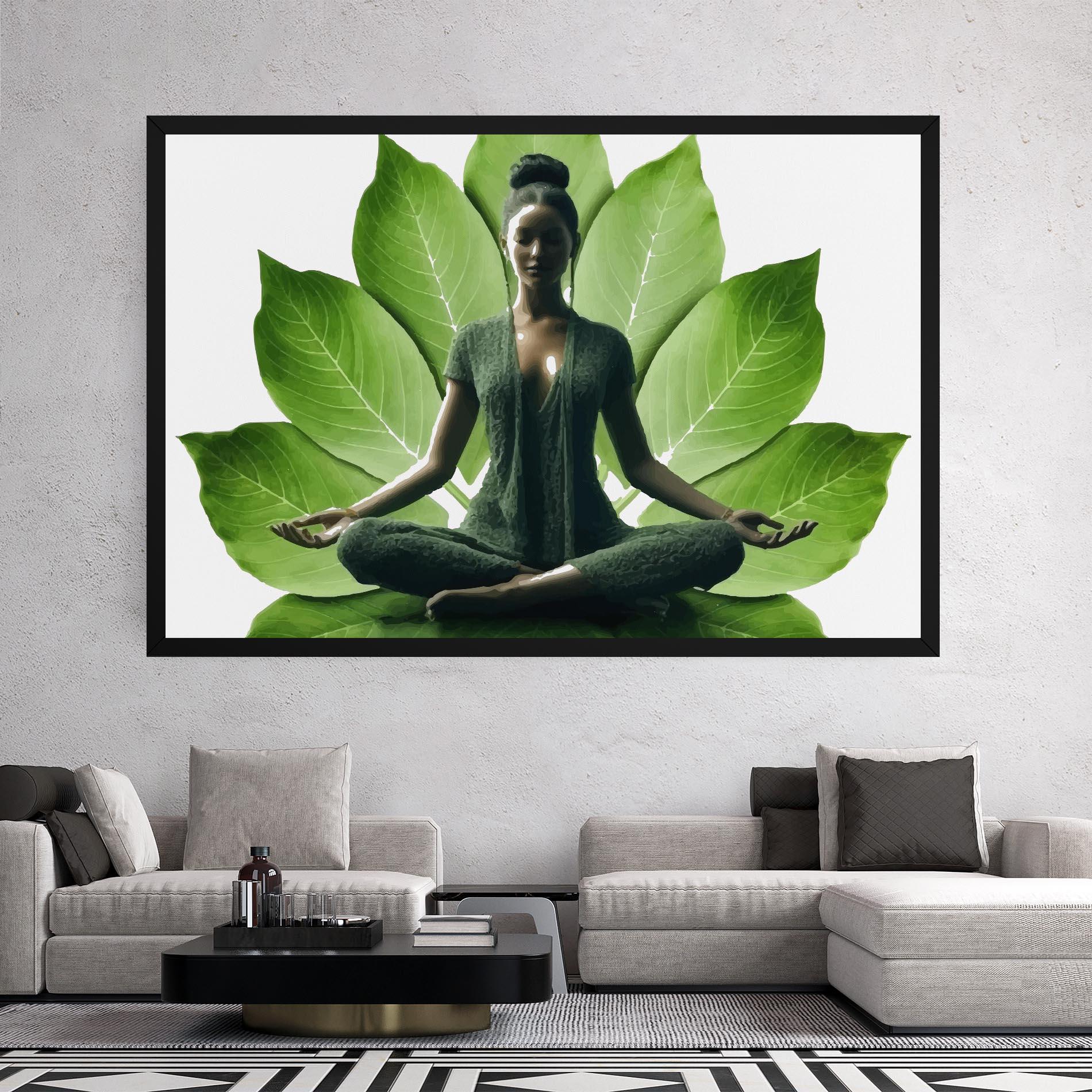 Leinwandbild Leaf Yoga mockup 2