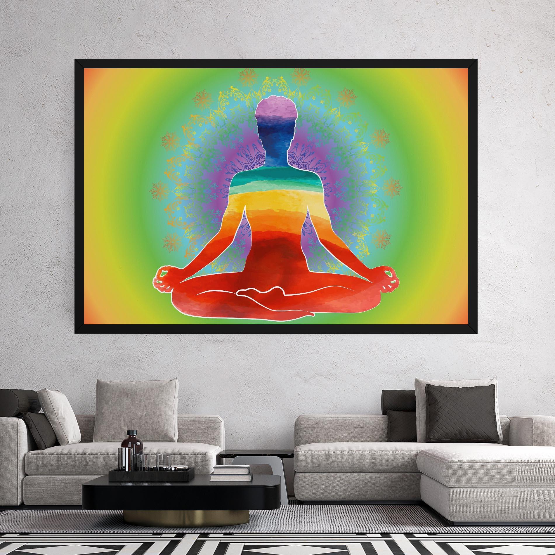 Leinwandbild Rainbow Yoga mockup 2