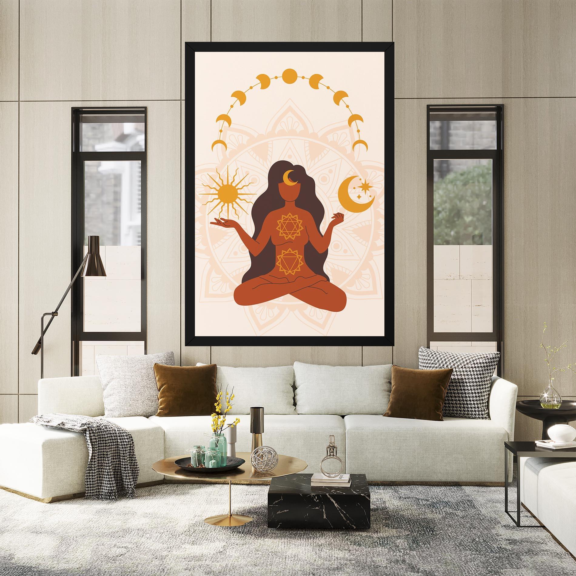 Leinwandbild Moon Sun Meditation mockup 2