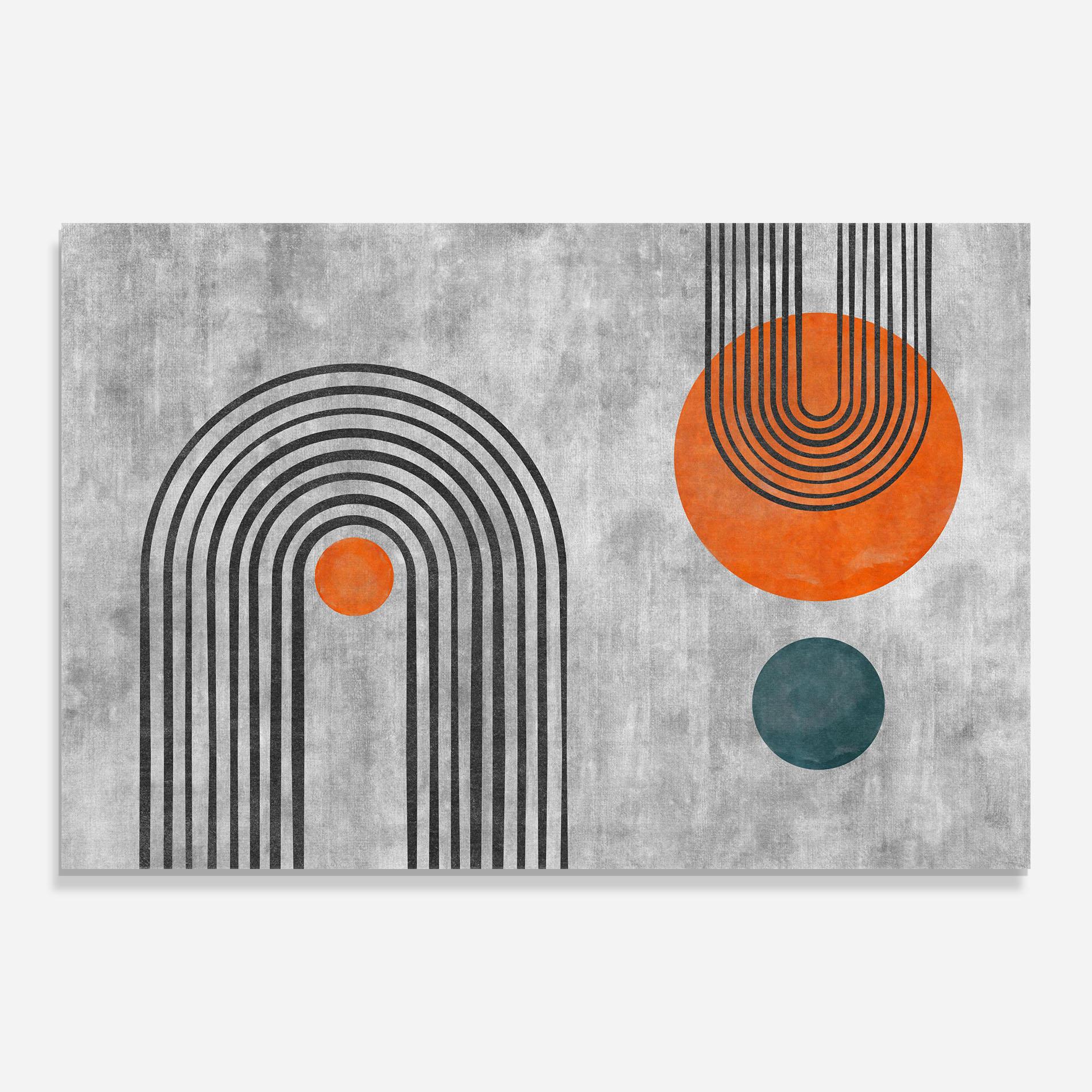 Glasbild Abstract Orange Circles mockup 0