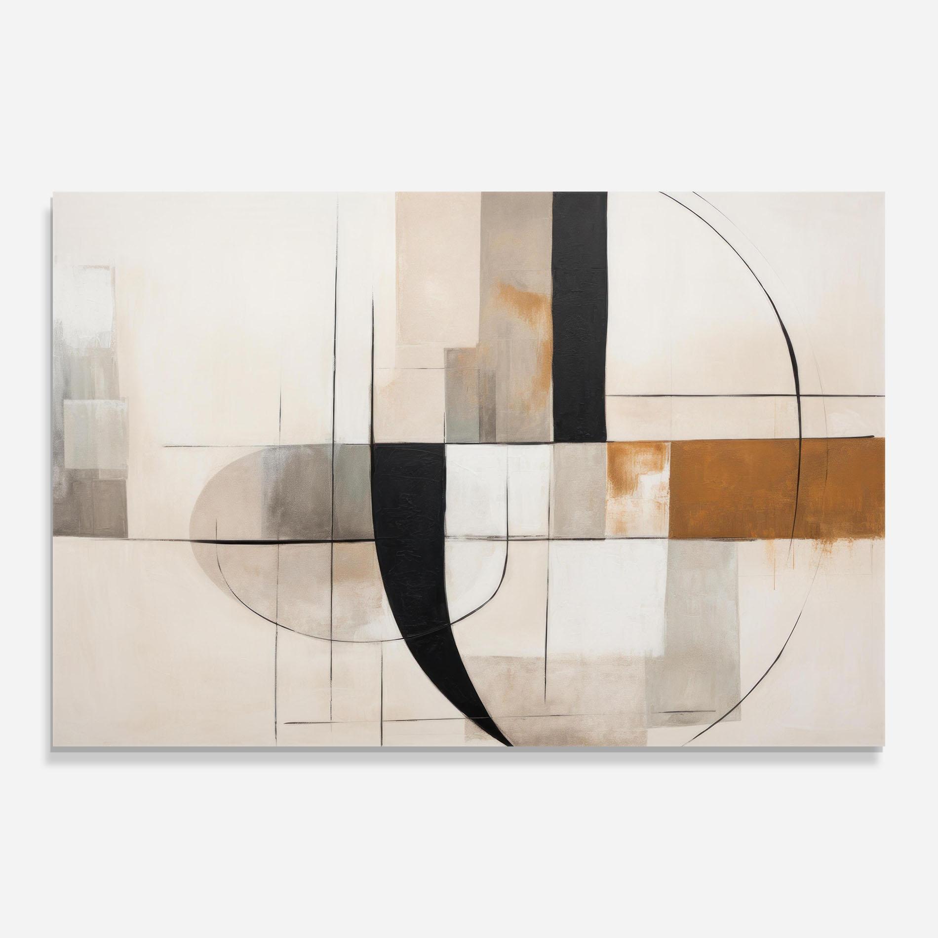 Glasbild Black Abstract Lines mockup 0