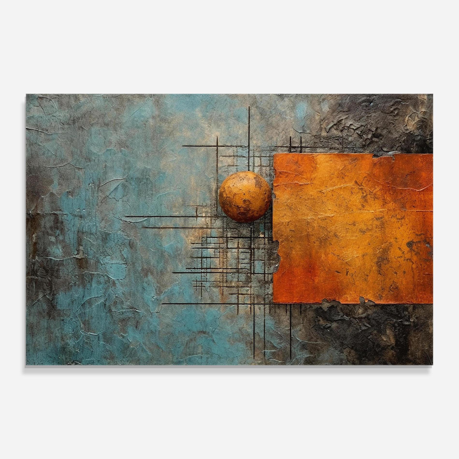 Glasbild Orange Square Painting mockup 0