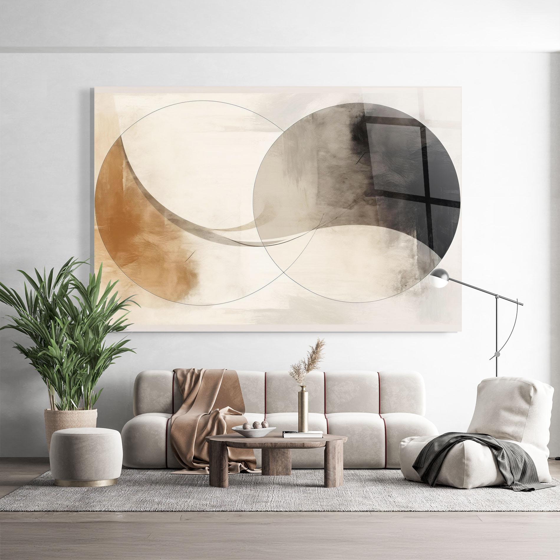 Glasbild Abstract Circle Painting mockup 9