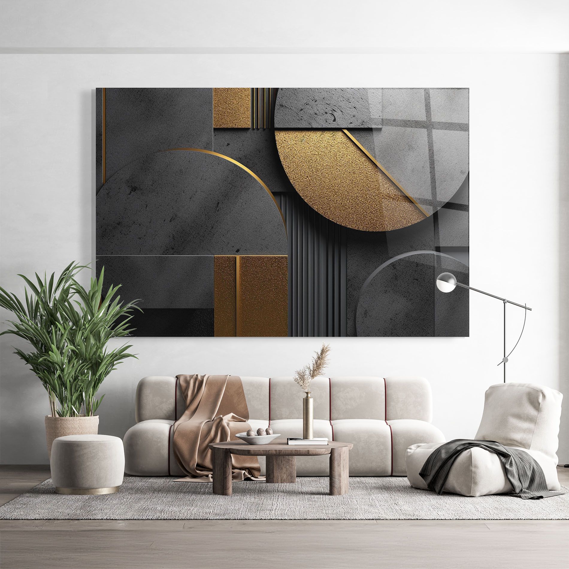 Gold With Grey Circle mockup 9