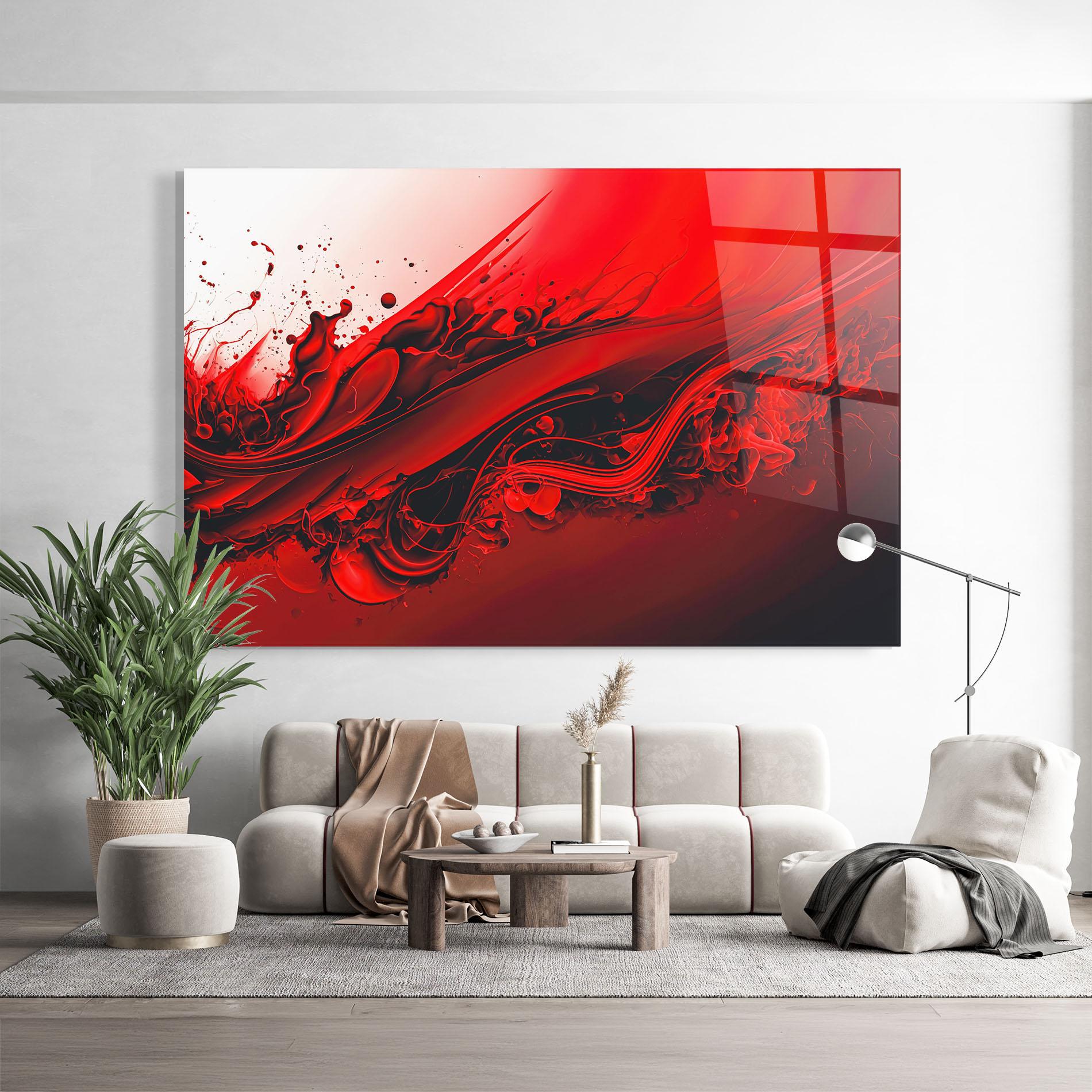 Glasbild Smooth Red Color mockup 9
