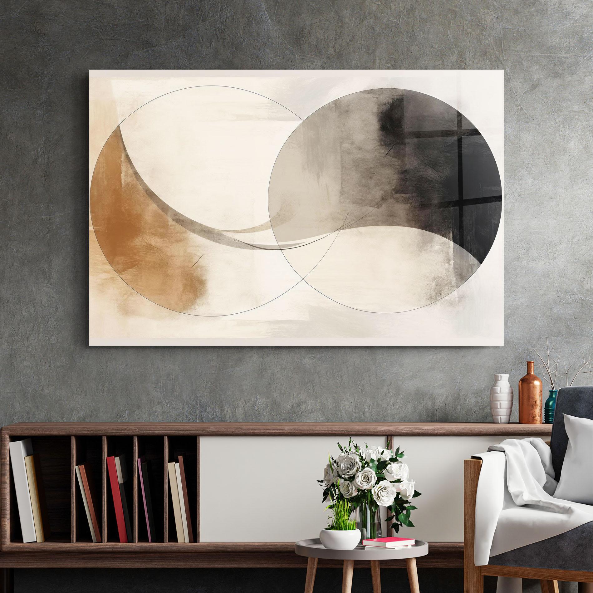 Glasbild Abstract Circle Painting mockup 2