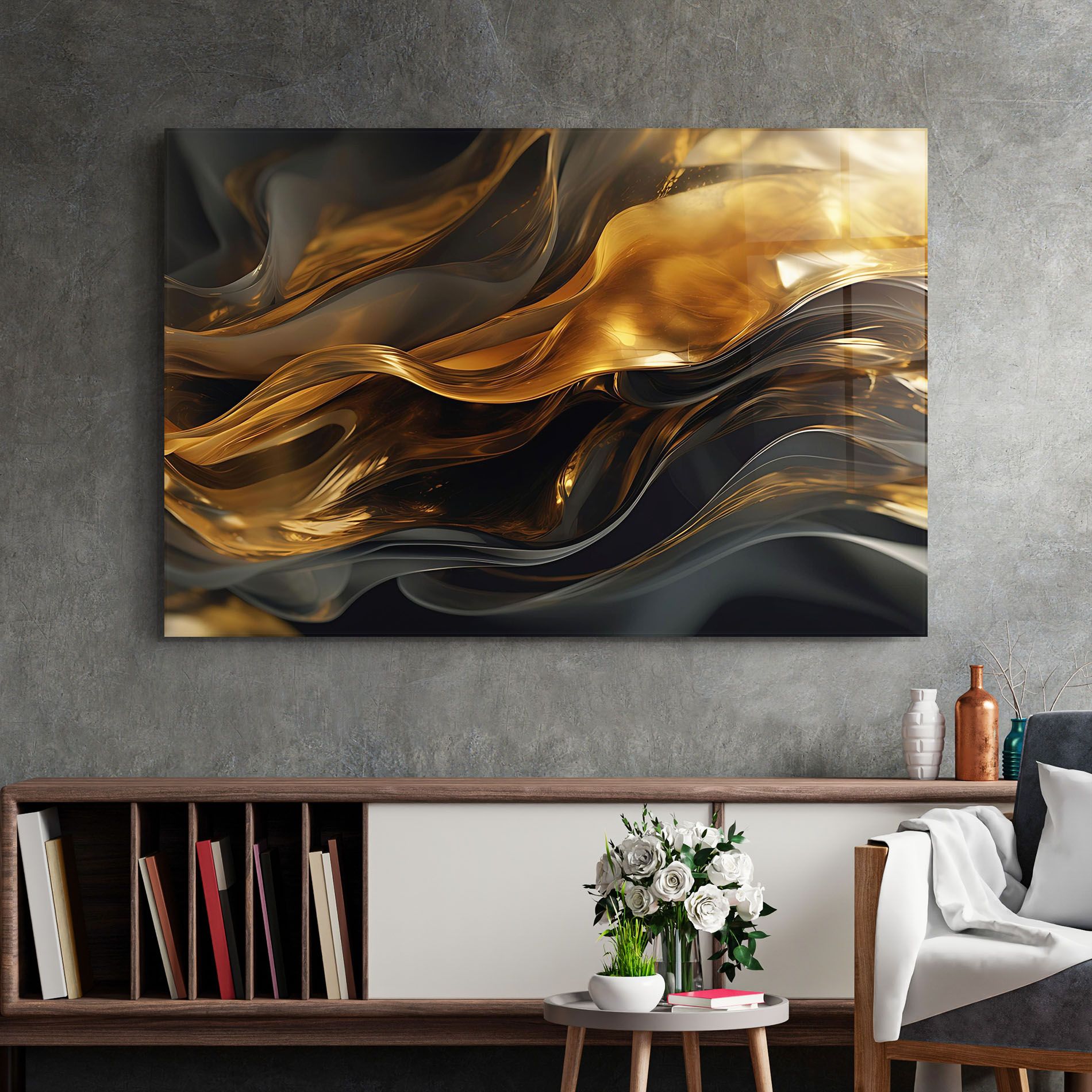 Gold With Black Wave mockup 2
