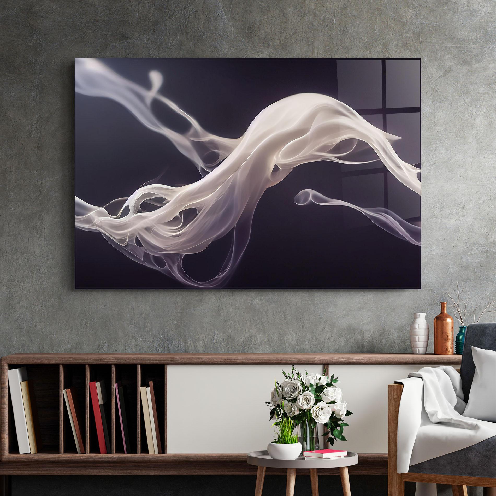 Glasbild Grey Smoke mockup 2