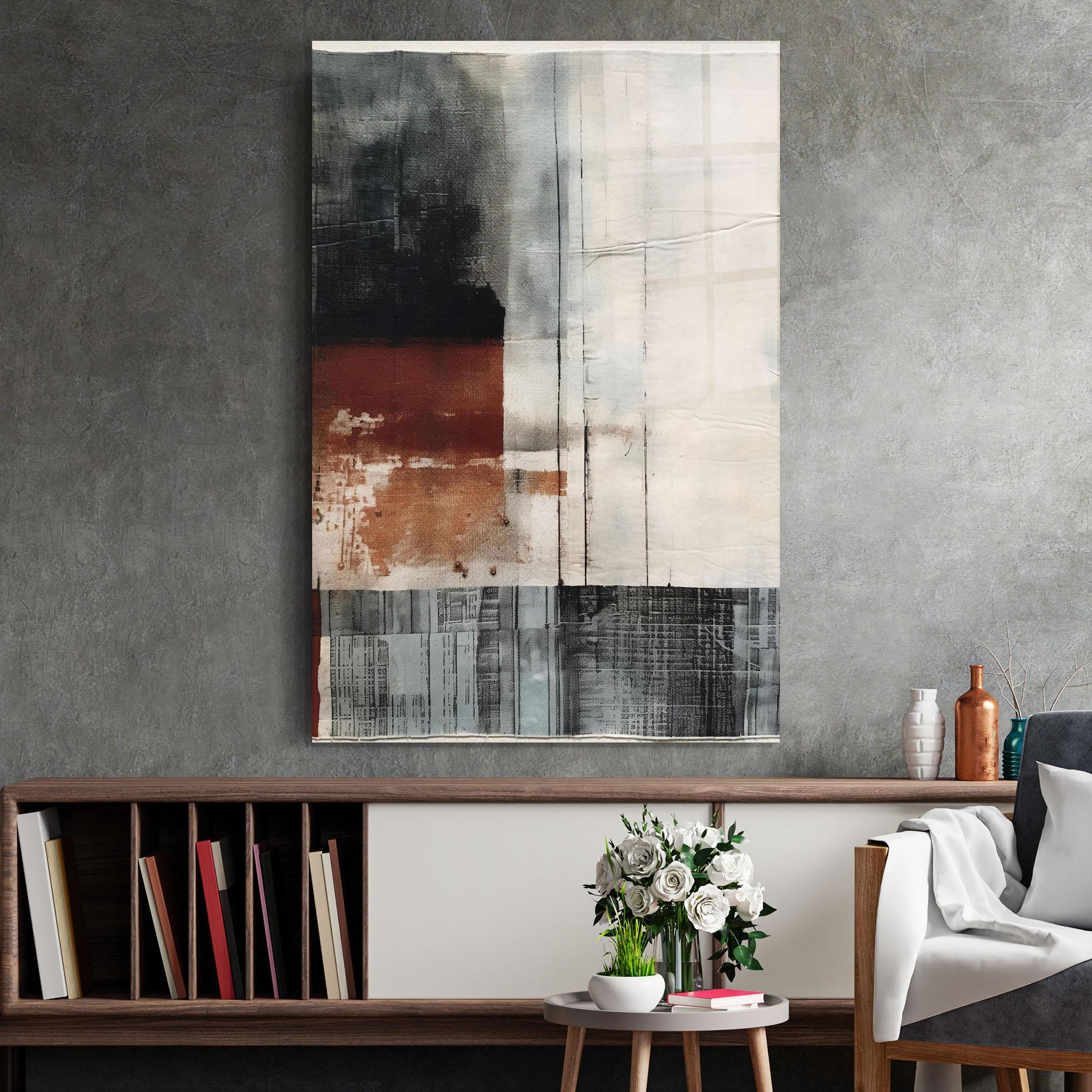 Glasbild Abstract Painting mockup 2