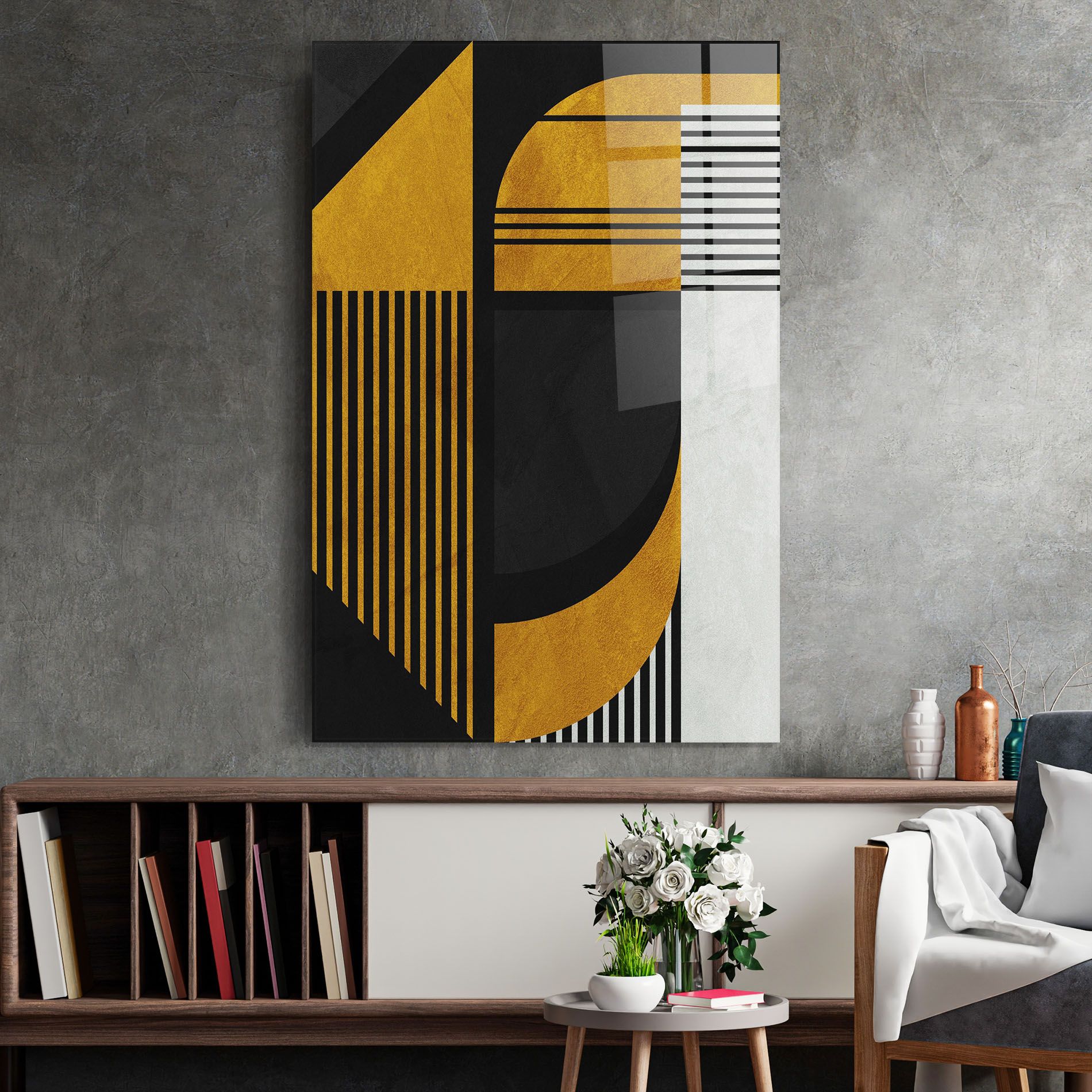 Black Lines On Gold mockup 2