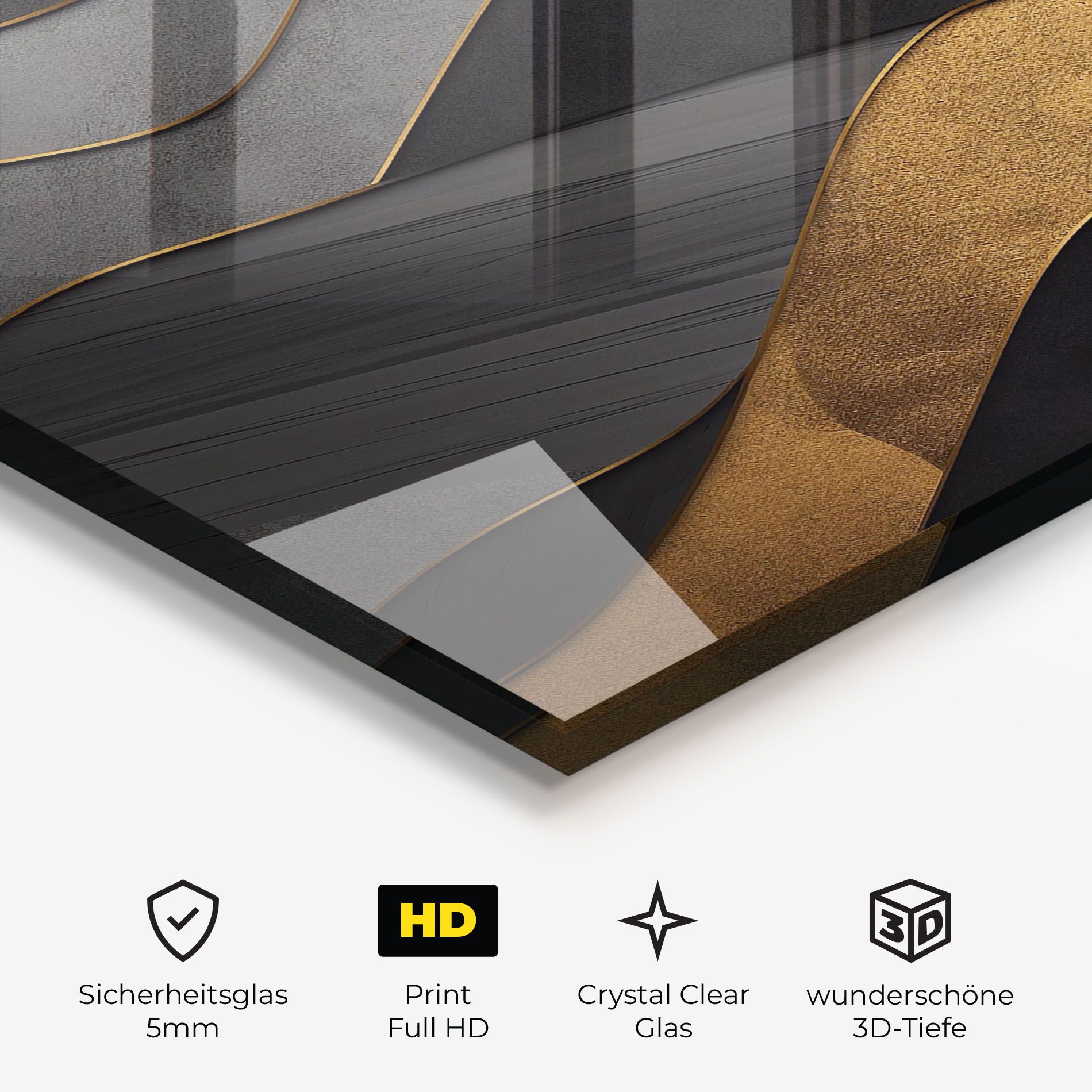 Abstract Gold And Grey Waves mockup 3