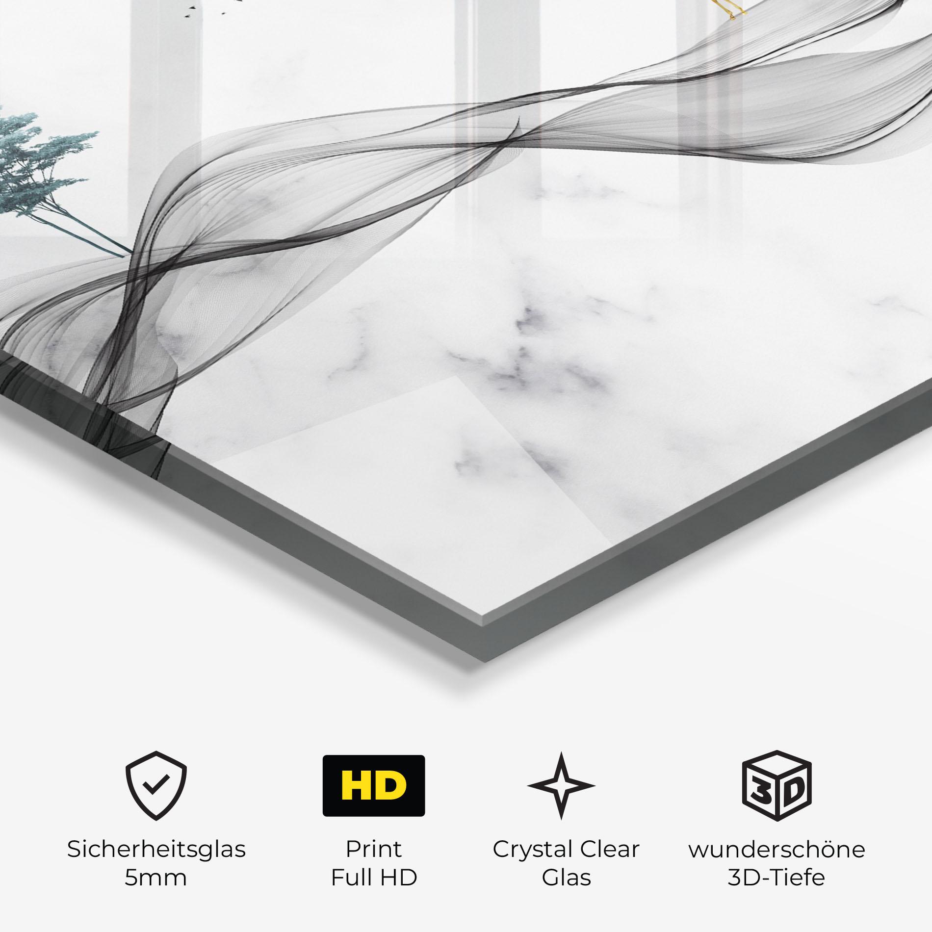 Glasbild Abstract Golden Landscape 1 mockup 3