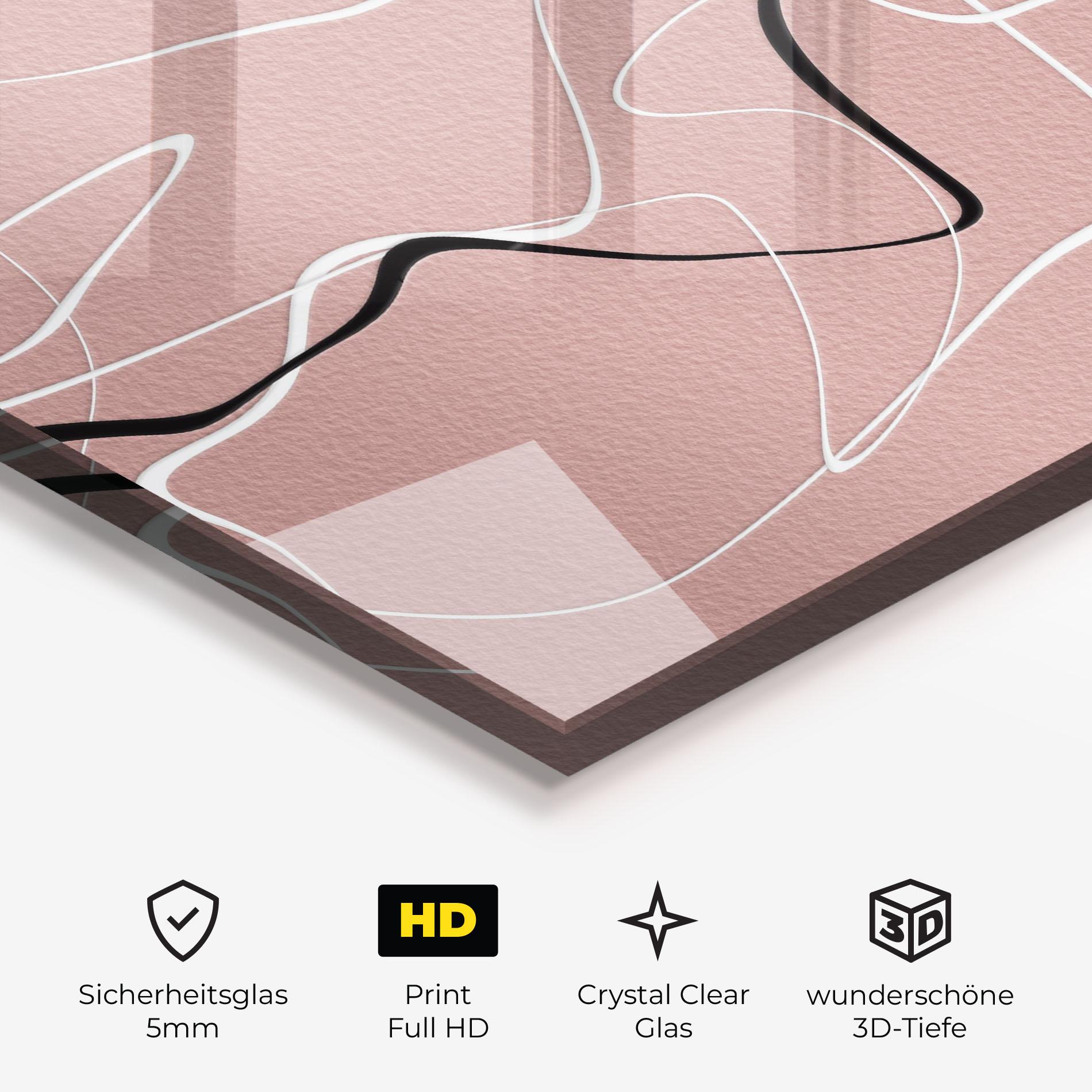 Glasbild Abstract Pink Painting mockup 3