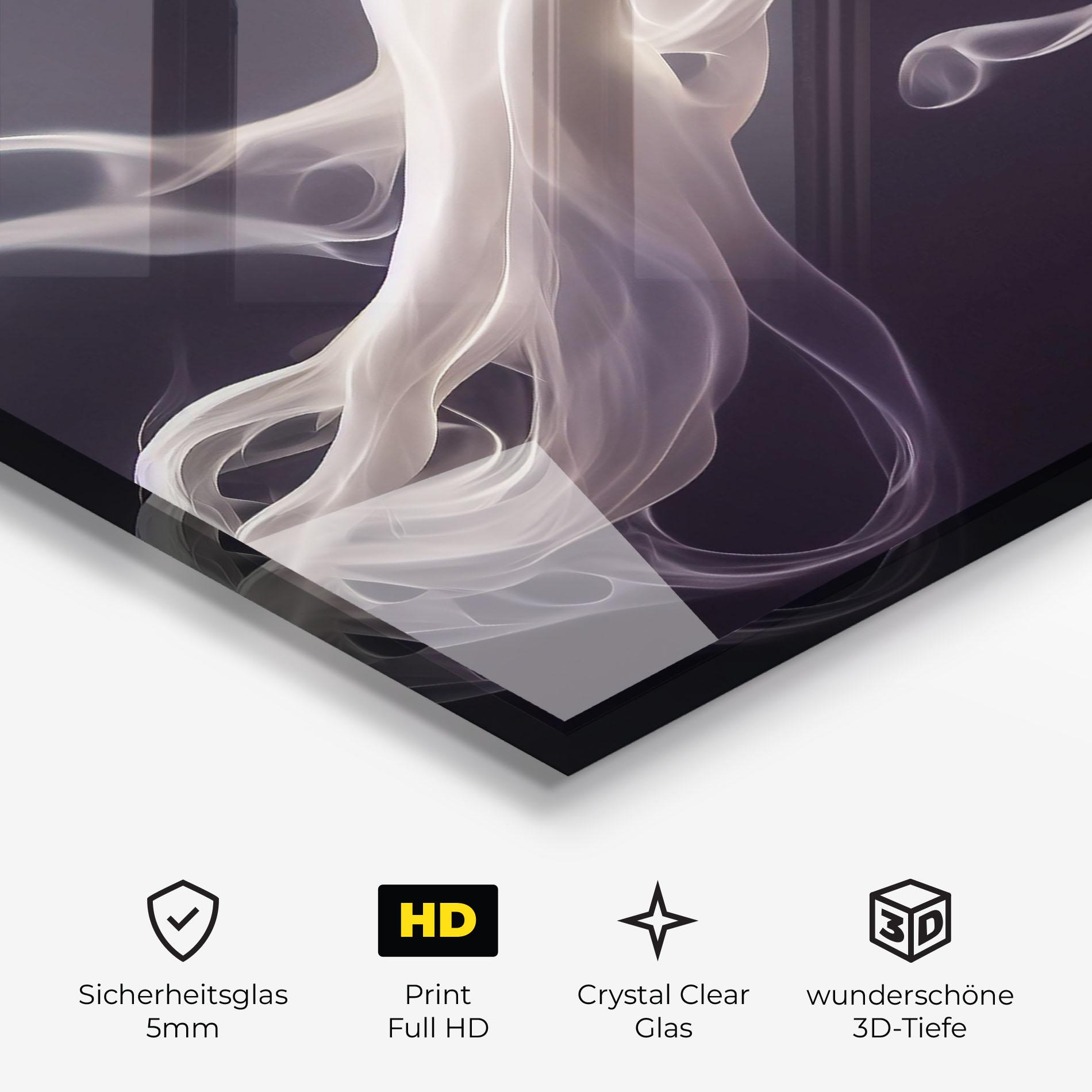 Glasbild Grey Smoke mockup 3