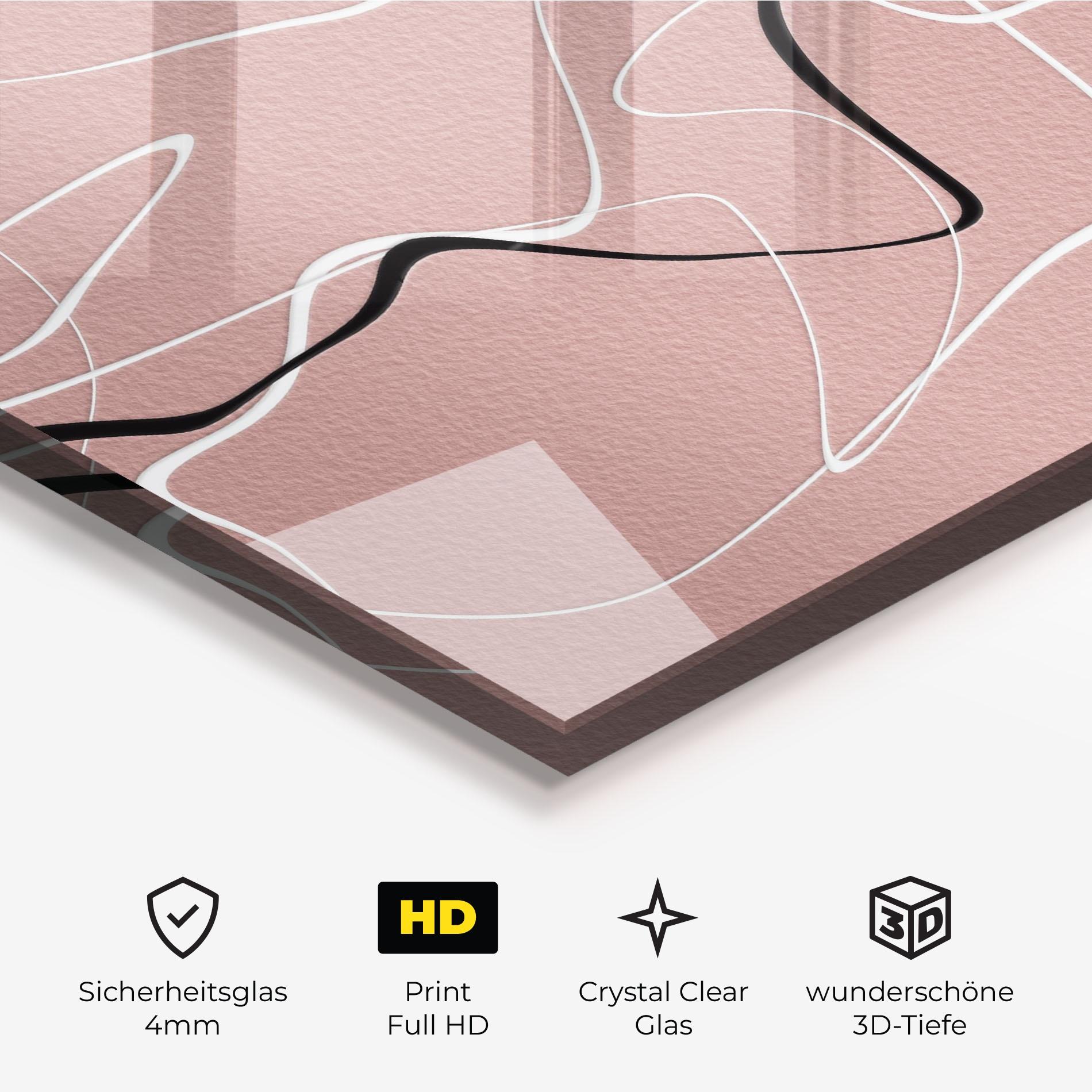 Glasbild Abstract Pink Painting mockup 3