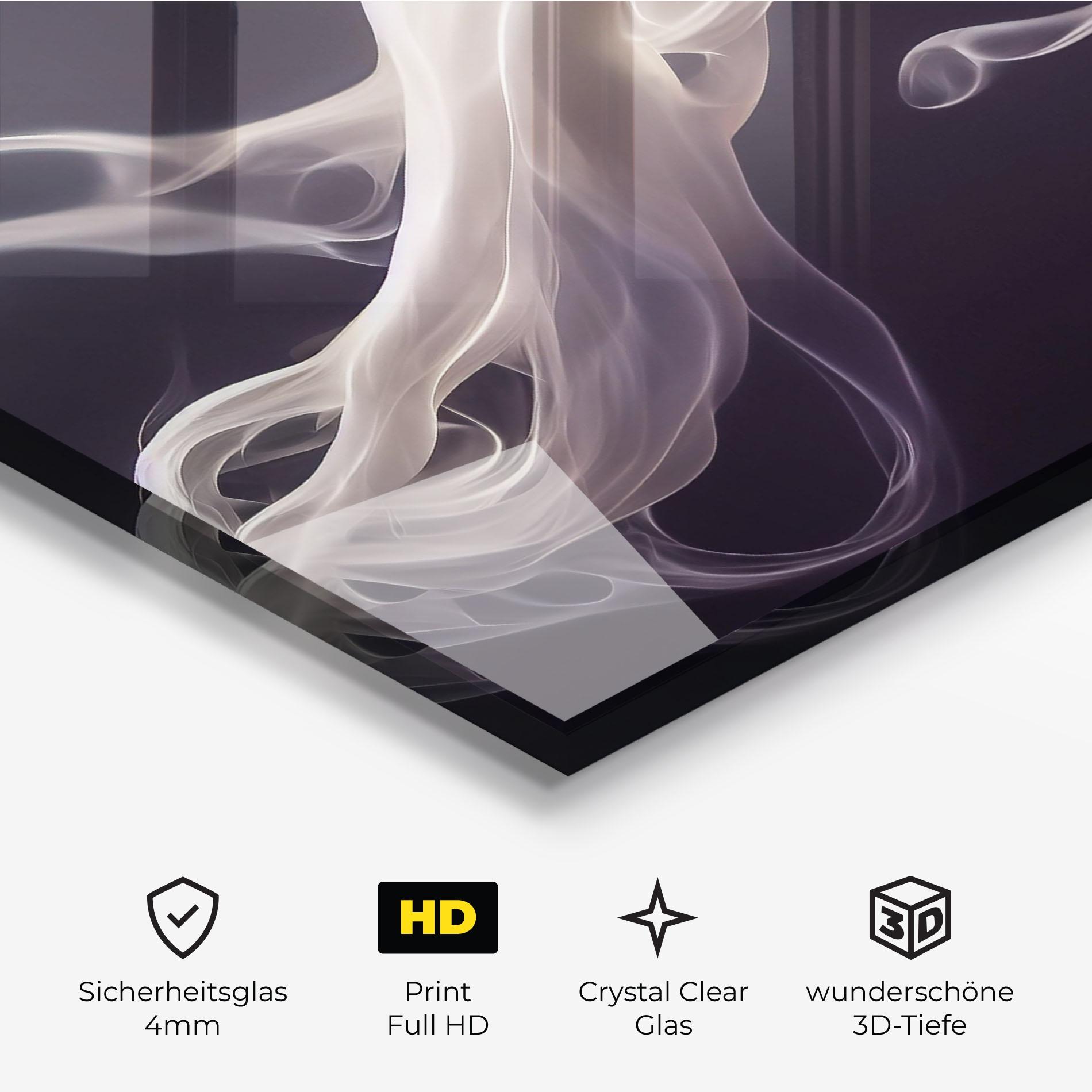 Glasbild Grey Smoke mockup 3