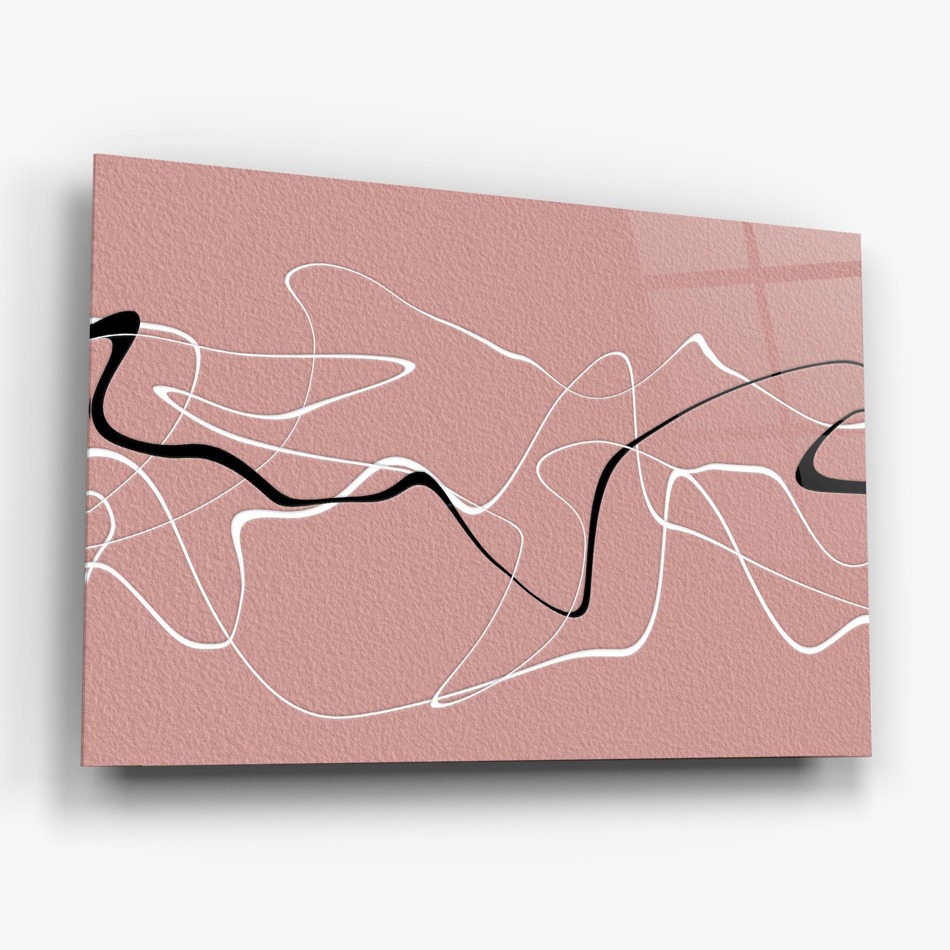 Glasbild Abstract Pink Painting mockup 6