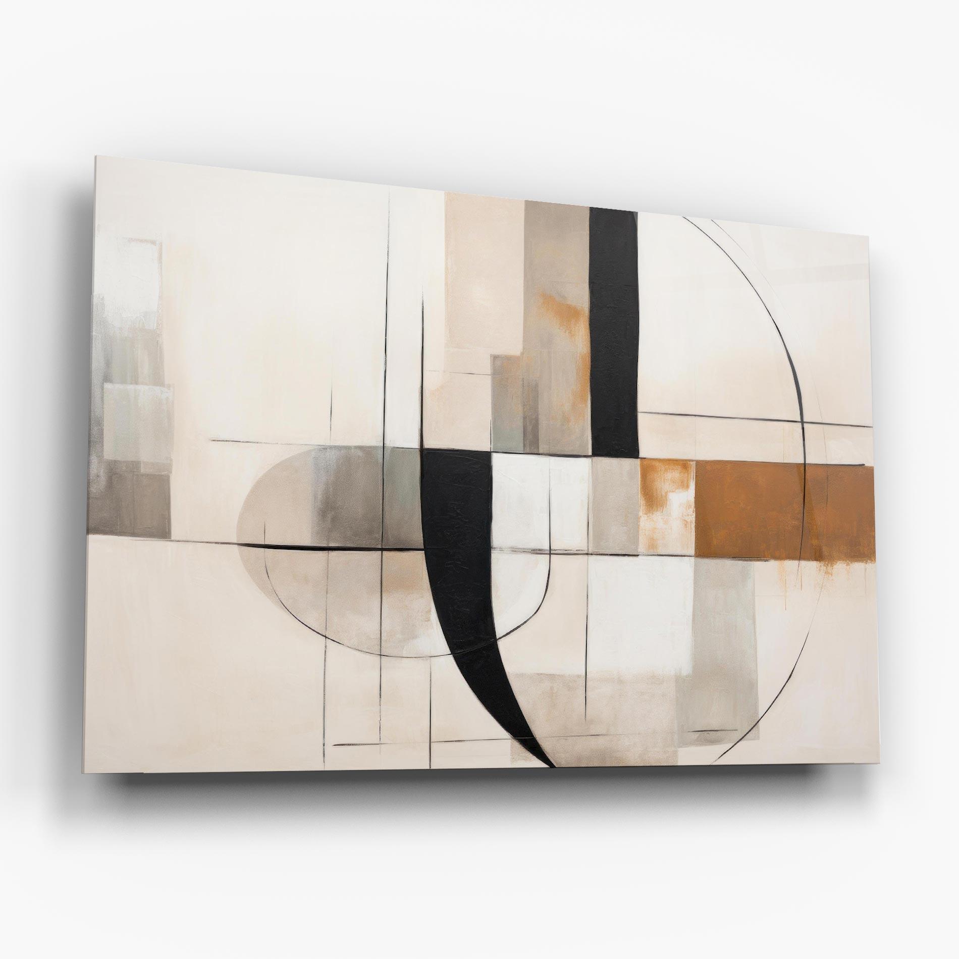 Glasbild Black Abstract Lines mockup 6