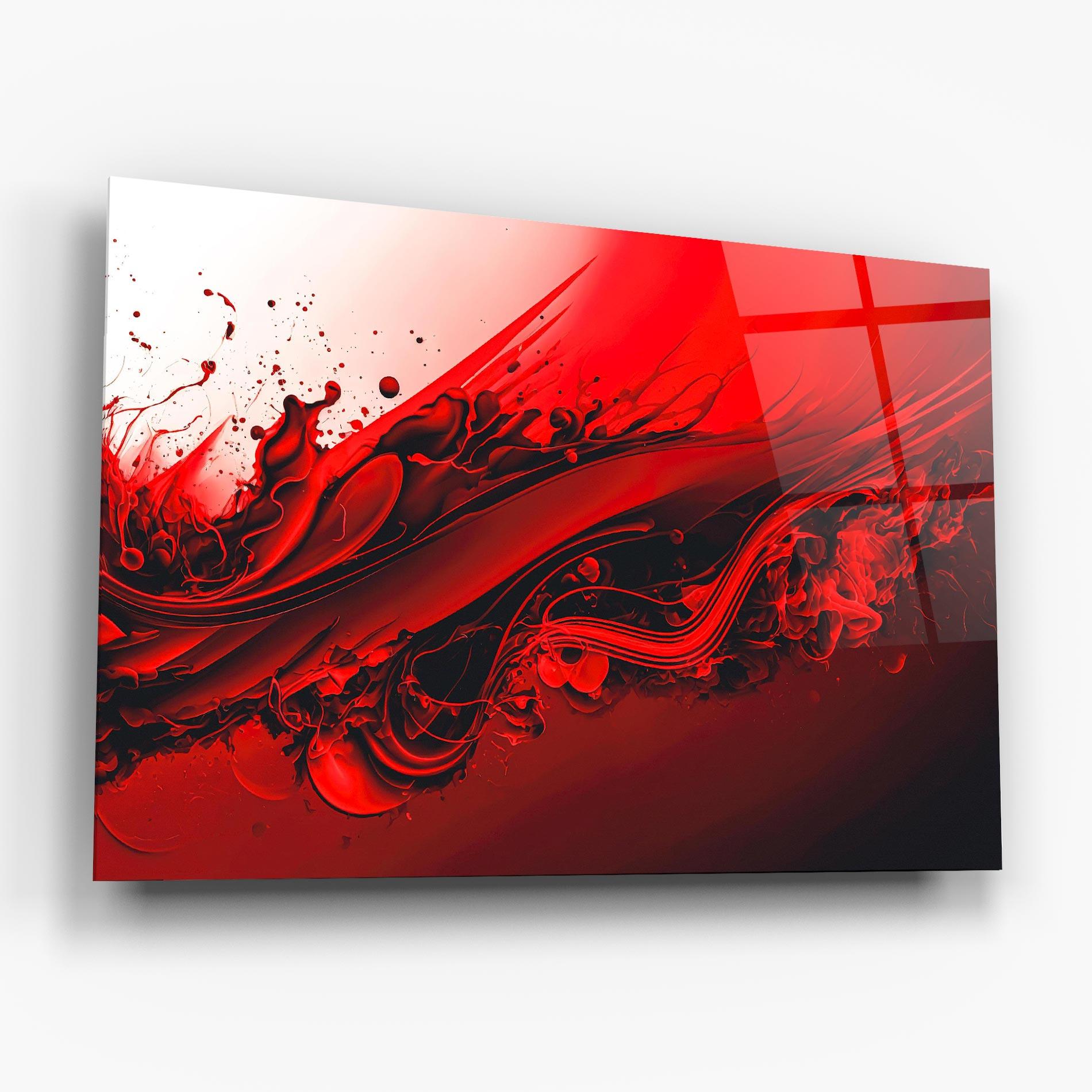Glasbild Smooth Red Color mockup 6