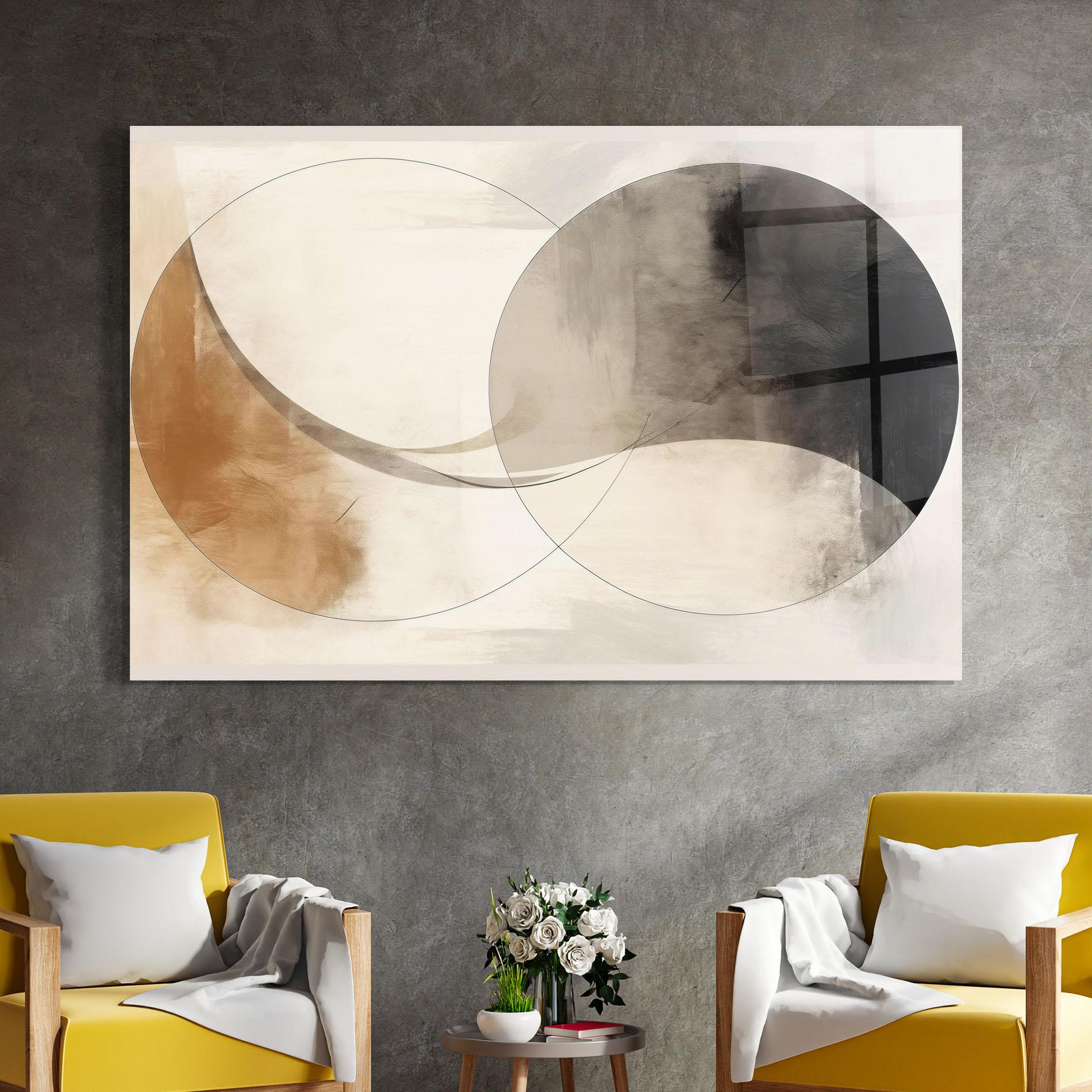Glasbild Abstract Circle Painting mockup 4