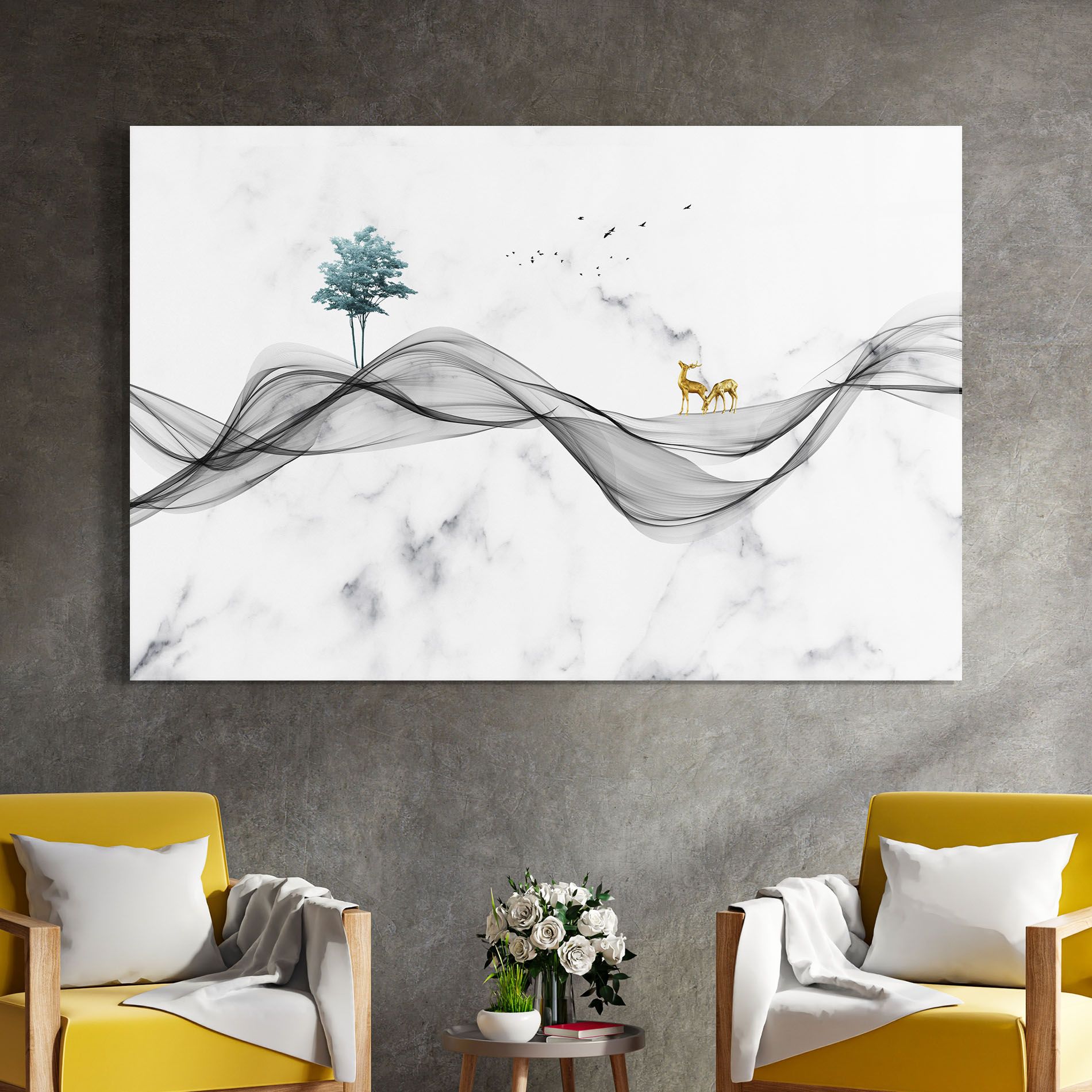 Abstract Golden Landscape 1 mockup 4