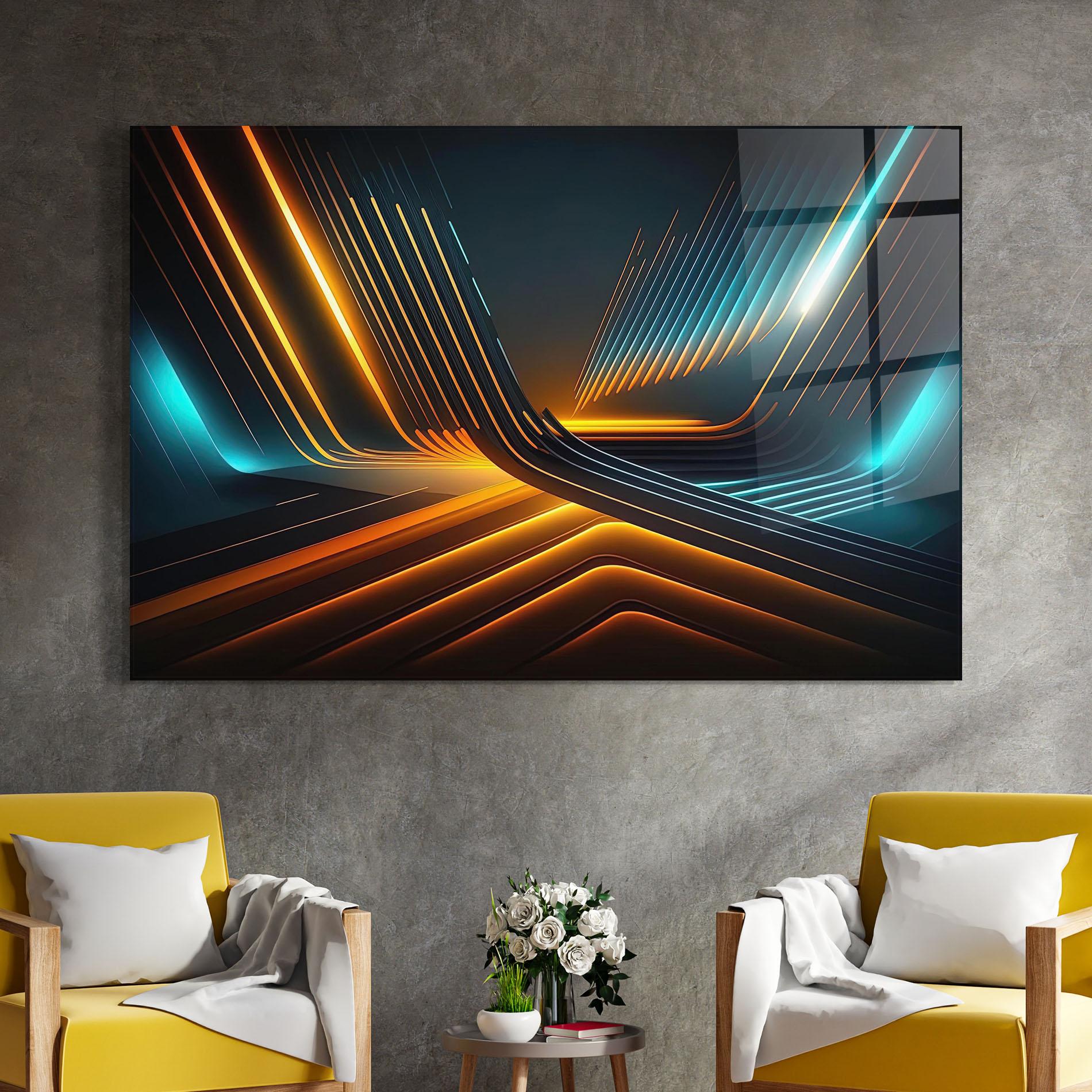 Glasbild Futuristic Background mockup 4