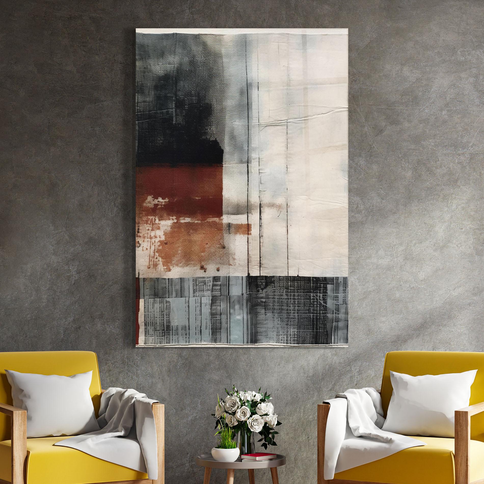 Glasbild Abstract Painting mockup 4