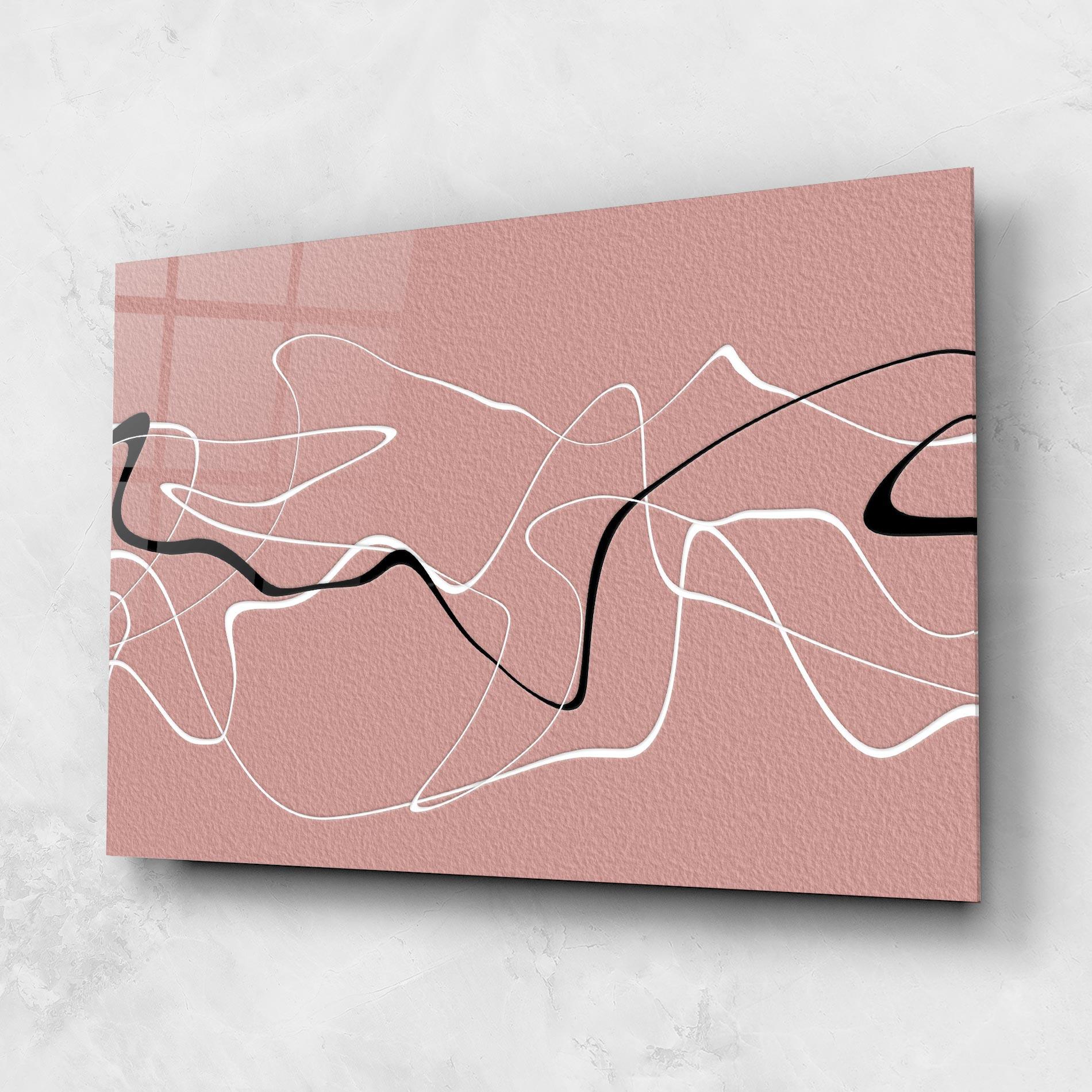 Glasbild Abstract Pink Painting mockup 1