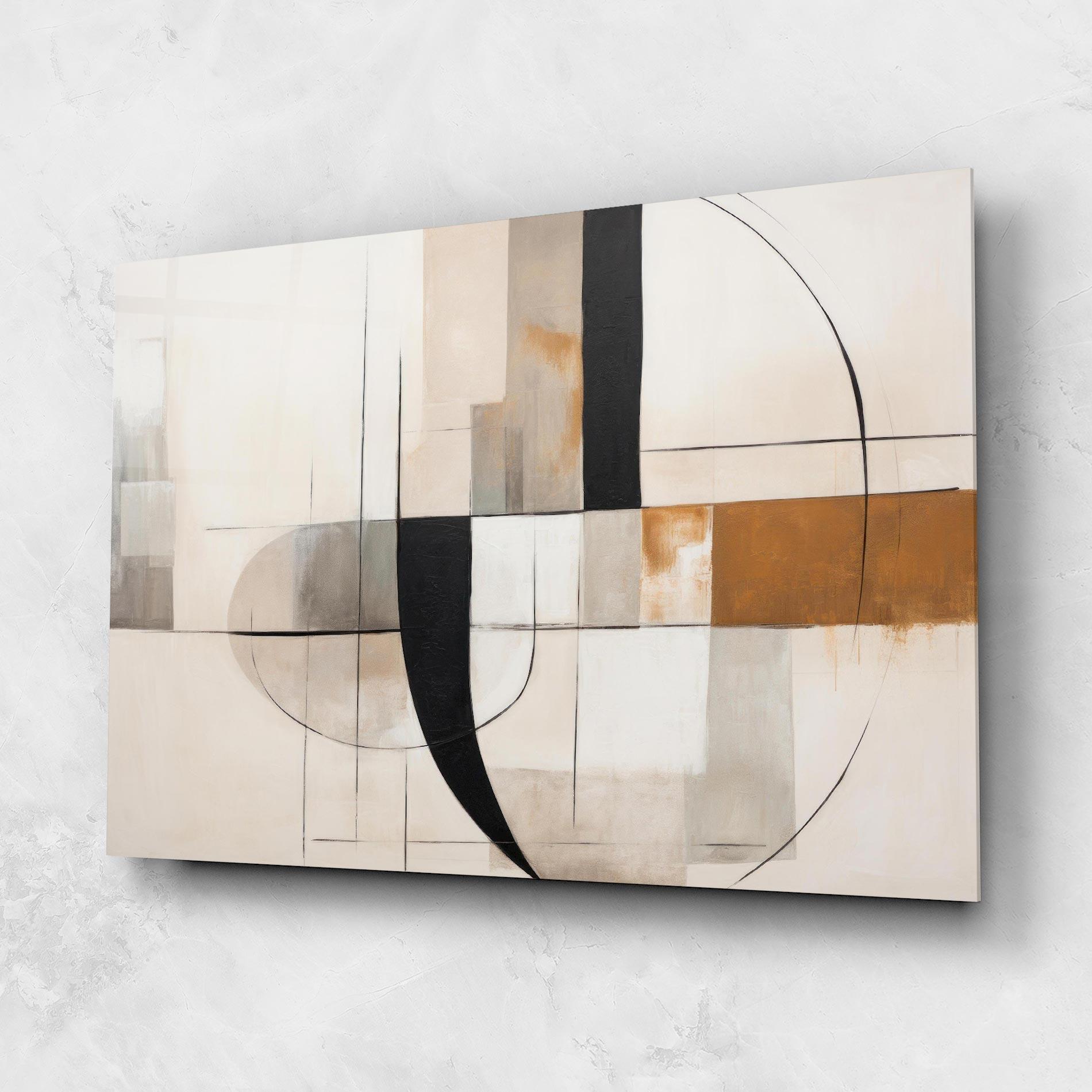 Glasbild Black Abstract Lines mockup 1