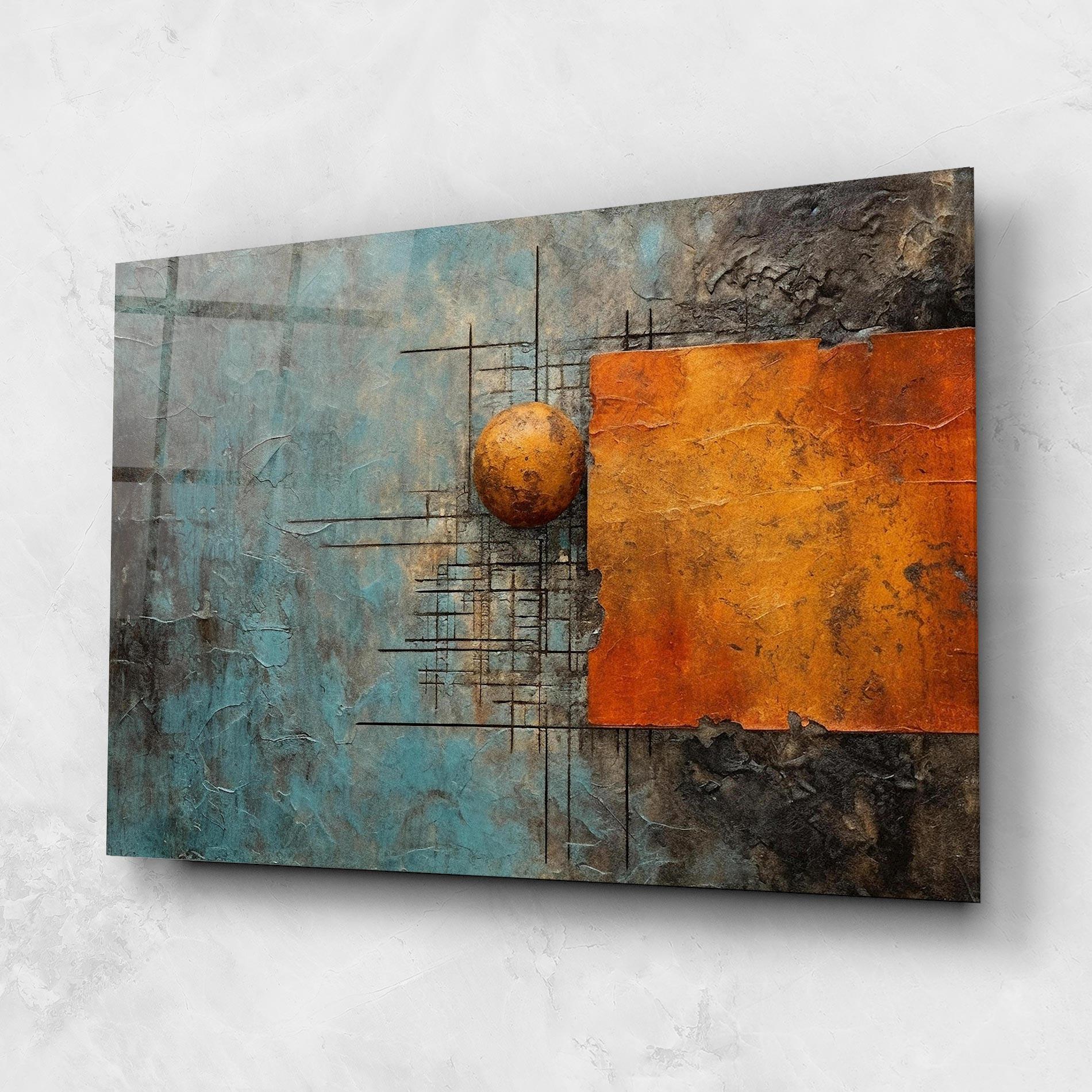 Glasbild Orange Square Painting mockup 1