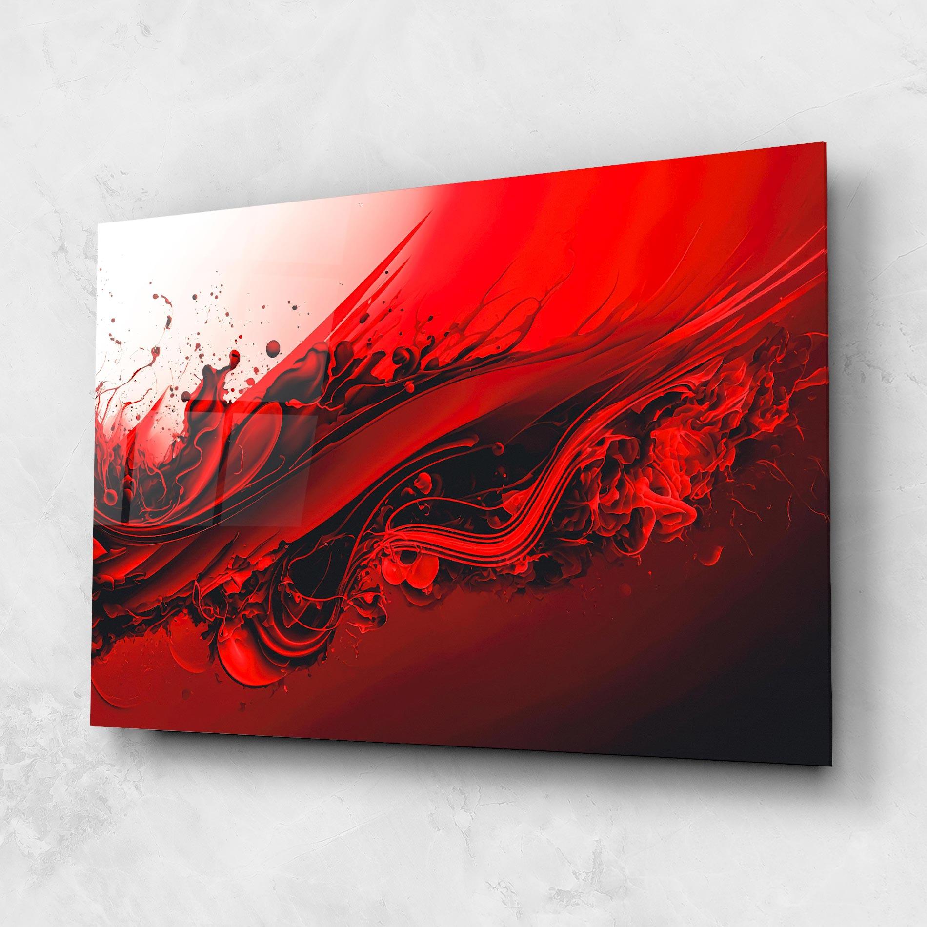 Glasbild Smooth Red Color mockup 1