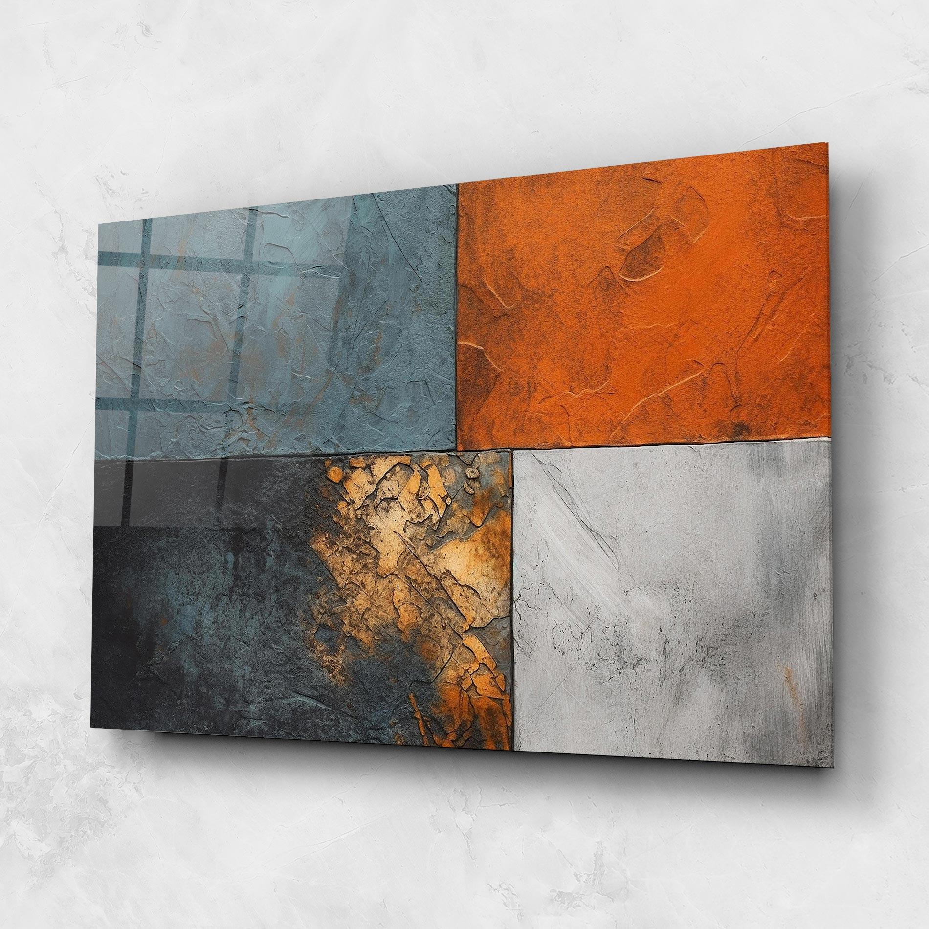 Glasbild White Square With Gold mockup 1