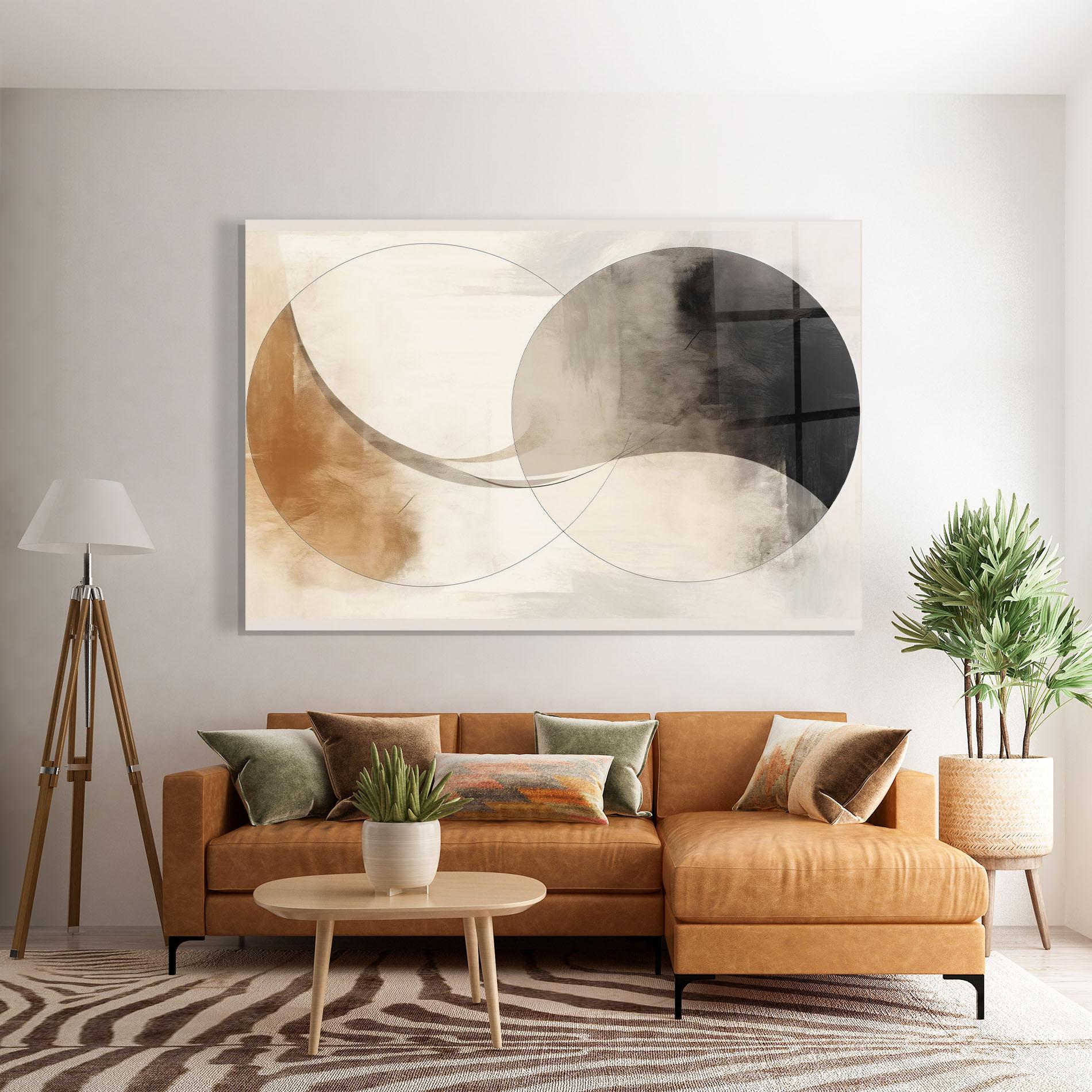 Glasbild Abstract Circle Painting mockup 7