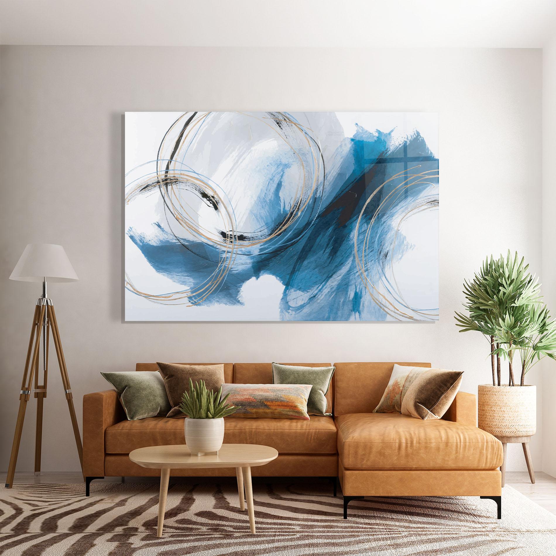 Glasbild Beautiful Abstract Painting mockup 7