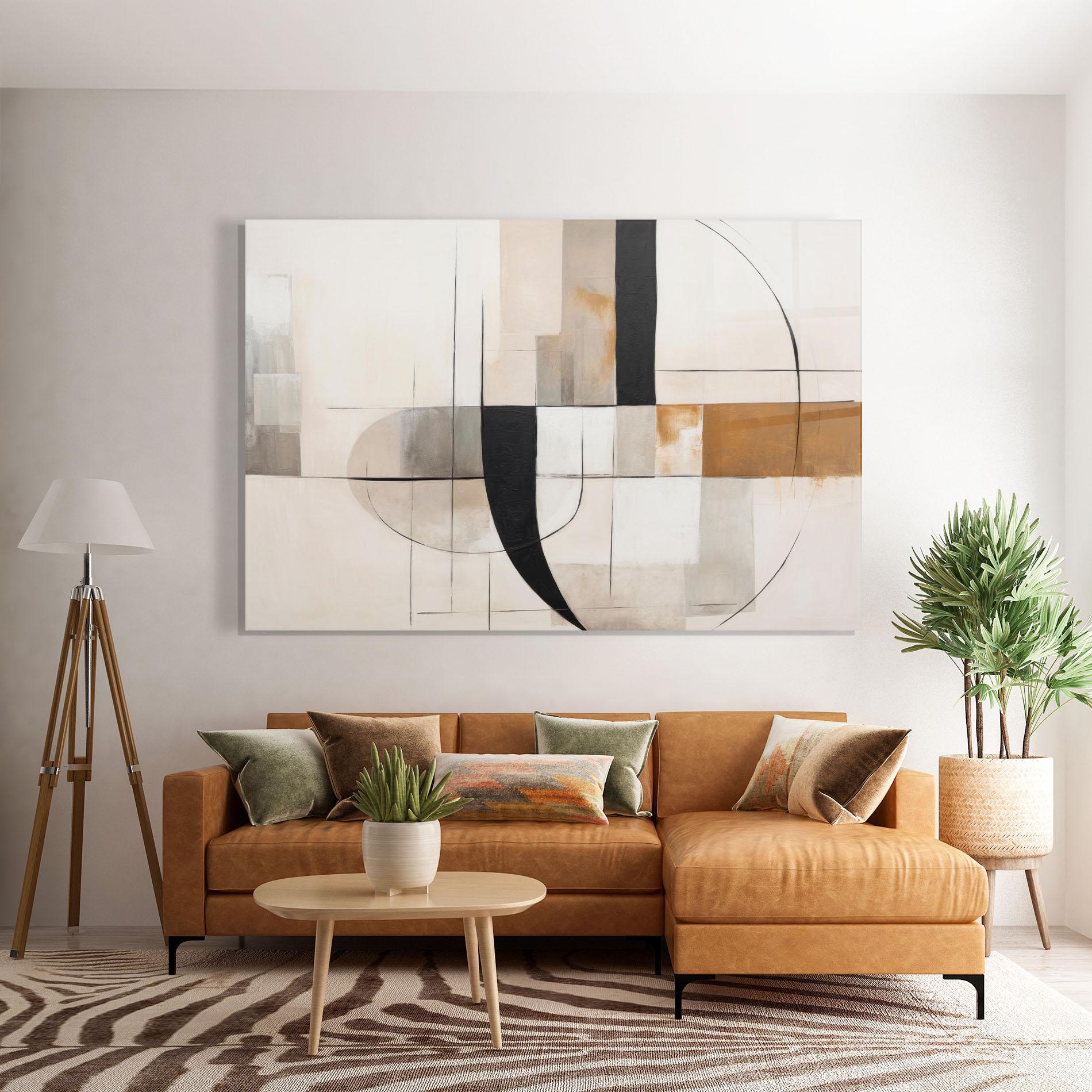 Glasbild Black Abstract Lines mockup 7