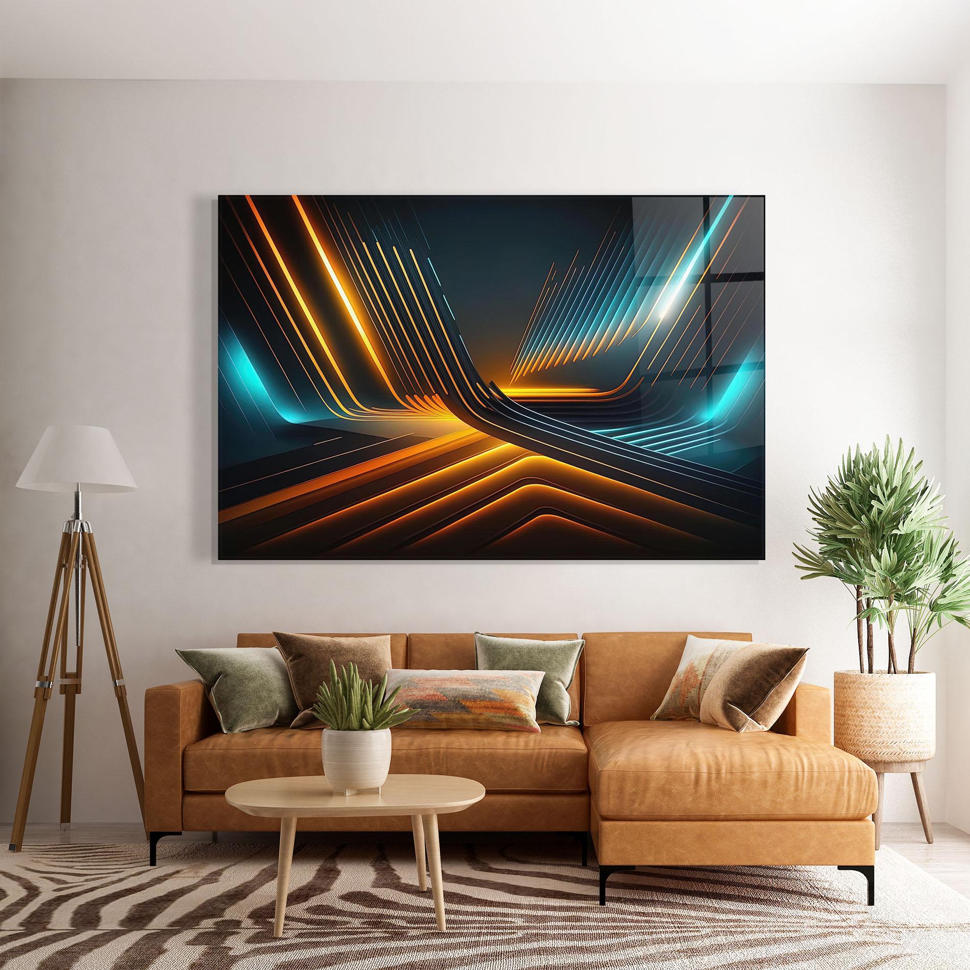 Glasbild Futuristic Background mockup 7