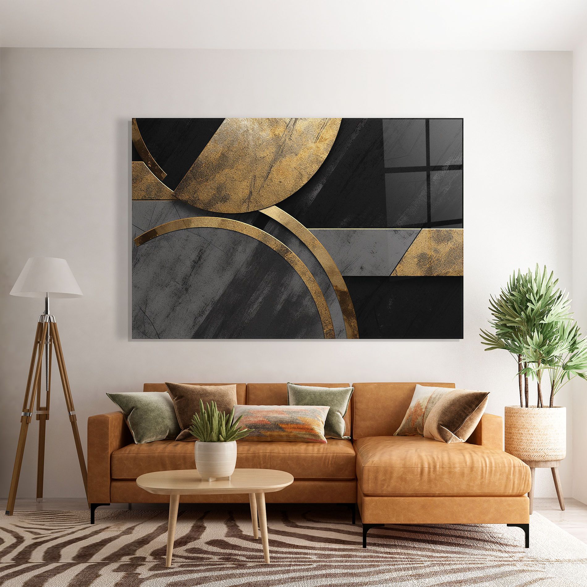 Grey With Gold Painting mockup 7