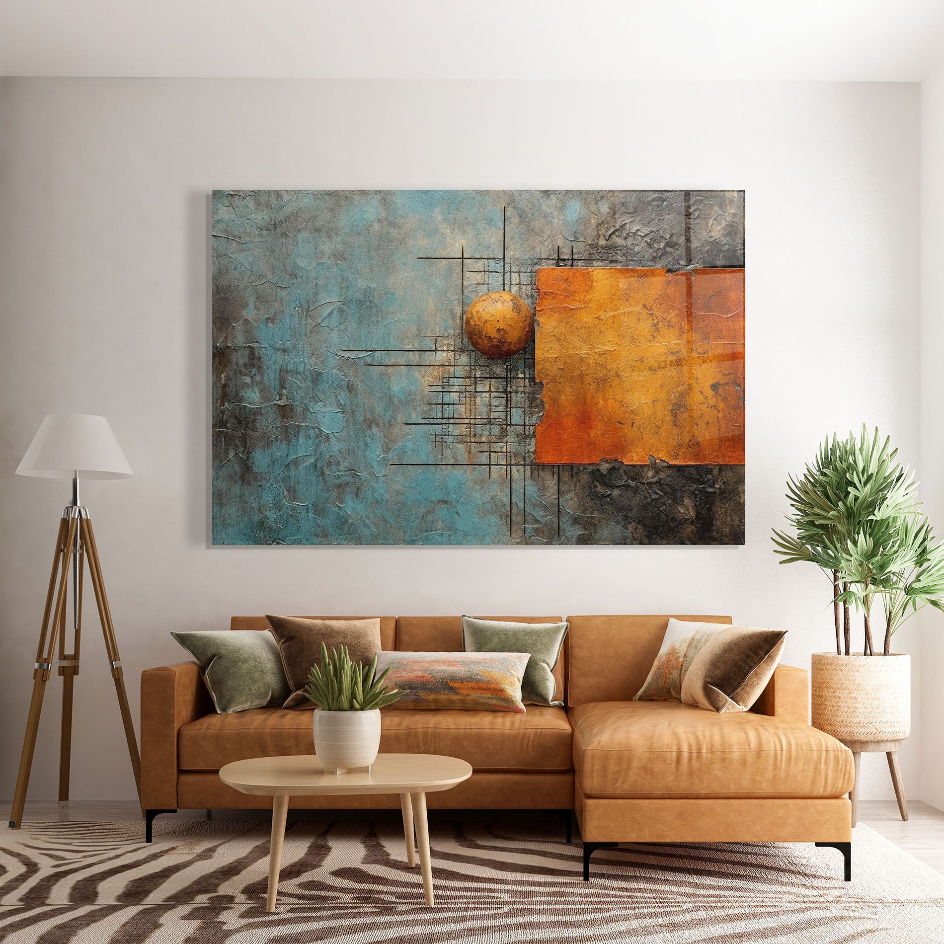 Orange Square Painting mockup 7