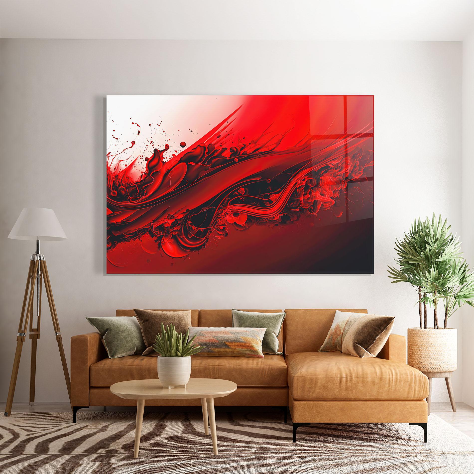 Glasbild Smooth Red Color mockup 7