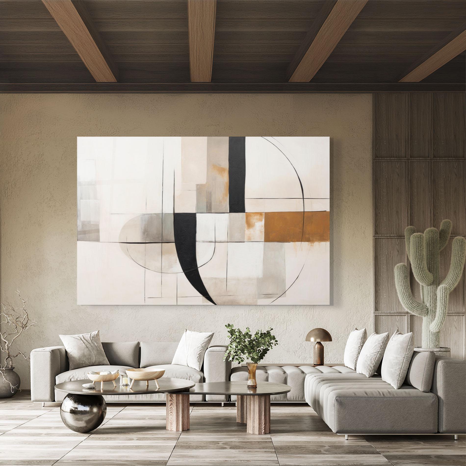 Glasbild Black Abstract Lines mockup 8