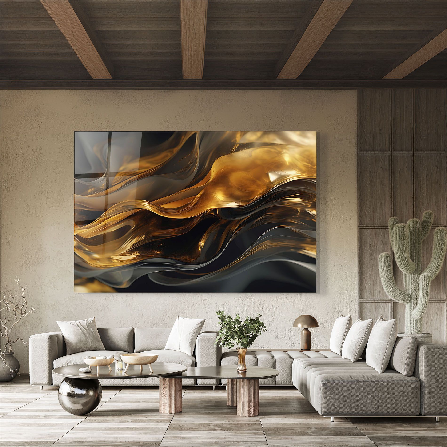 Gold With Black Wave mockup 8