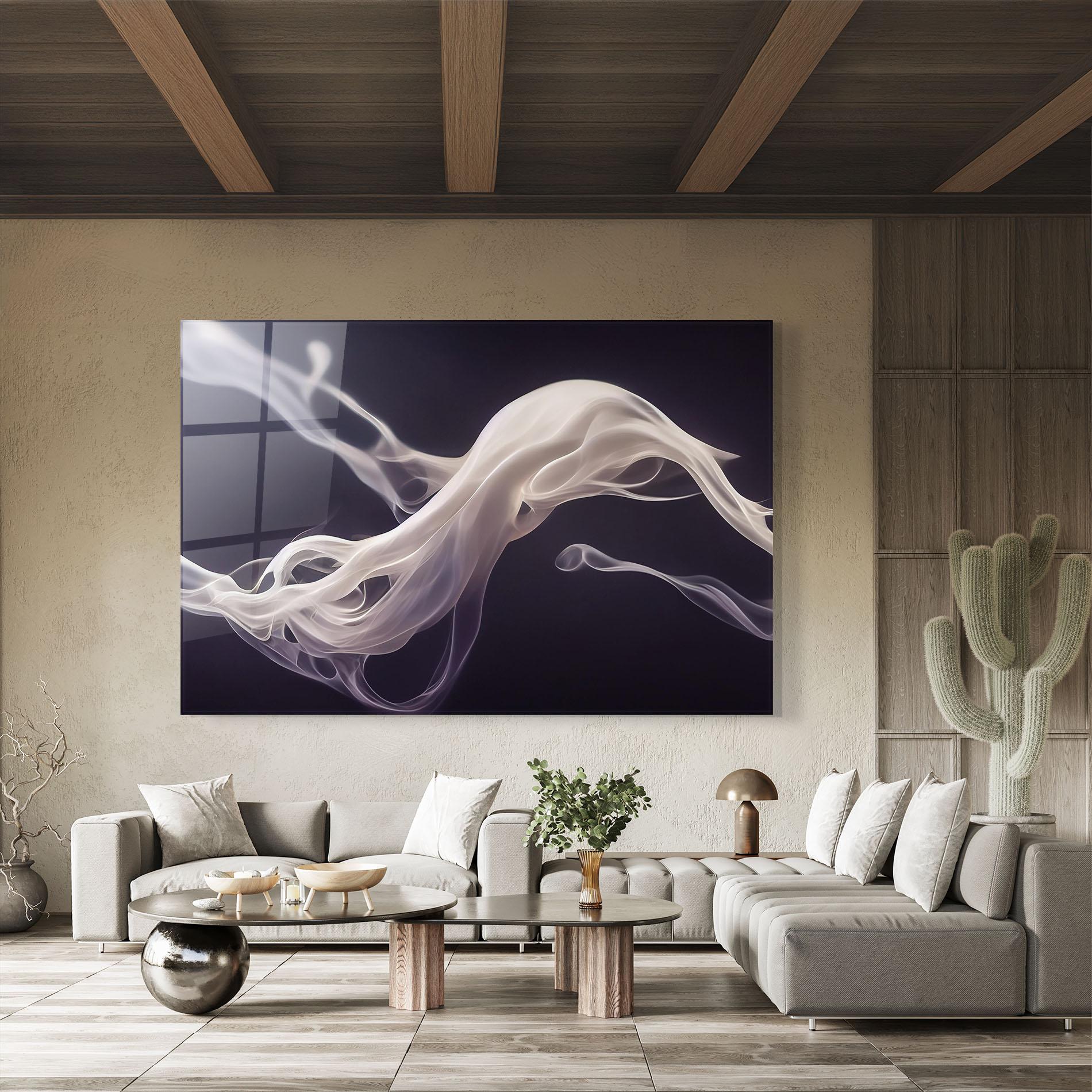 Glasbild Grey Smoke mockup 8