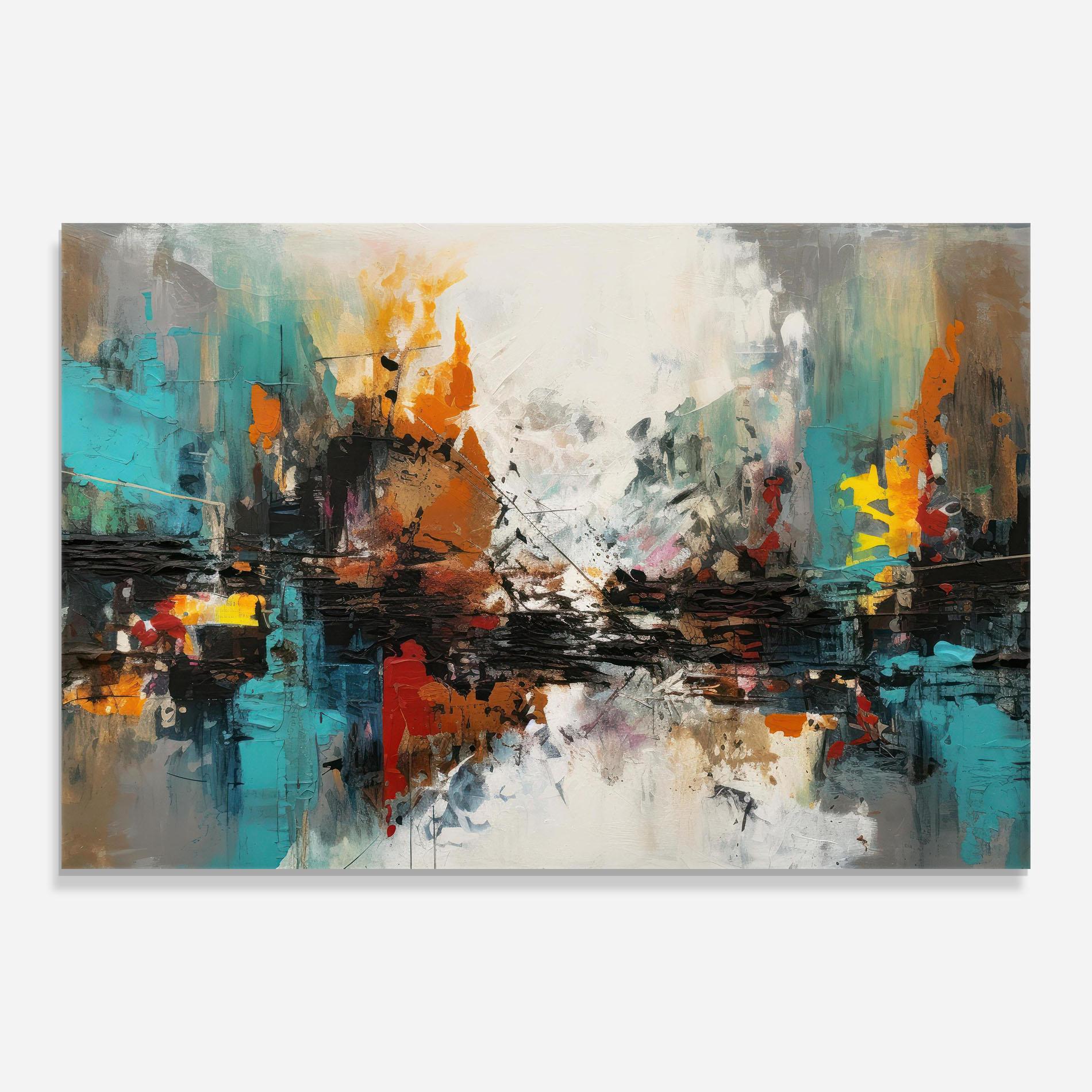 Glasbild Abstract City Painting mockup 0