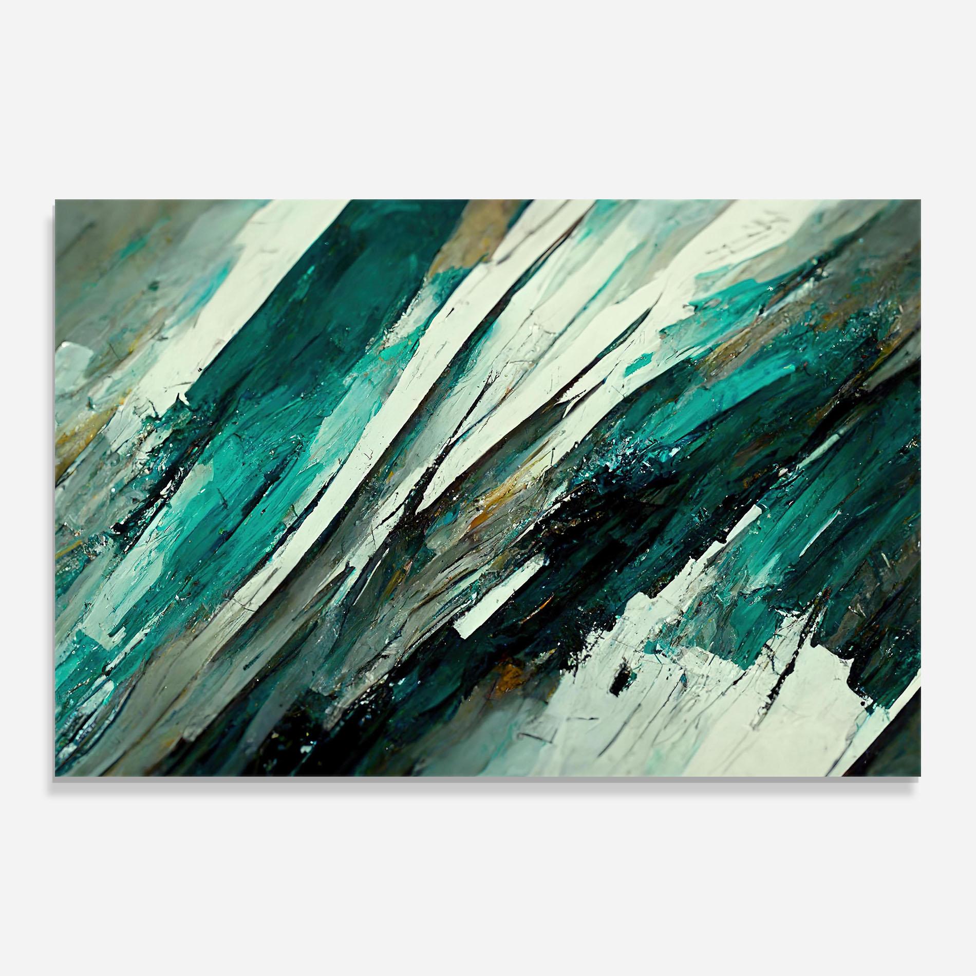 Glasbild Abstract Green Artwork mockup 0