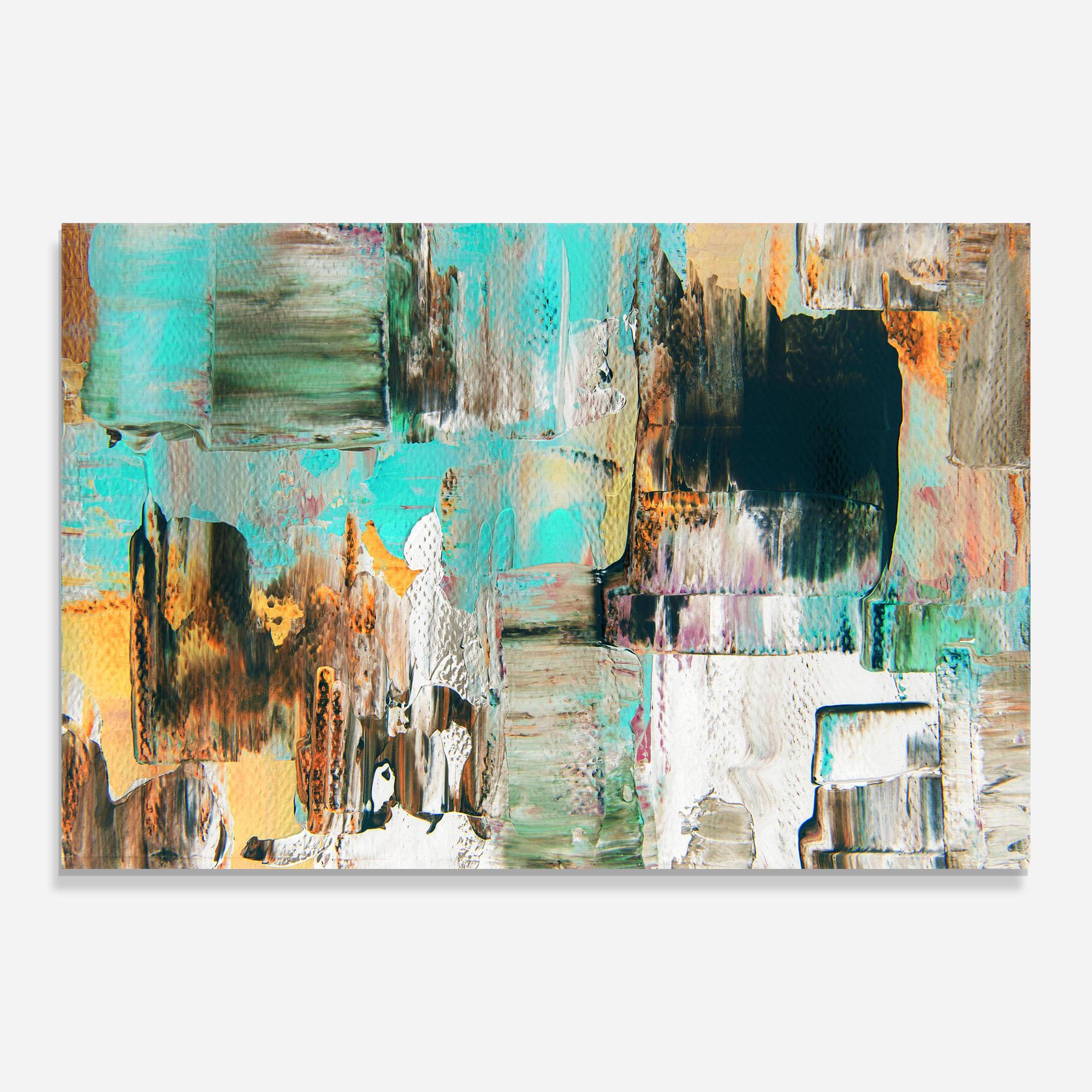 Glasbild Acrylic Textured Paint mockup 0