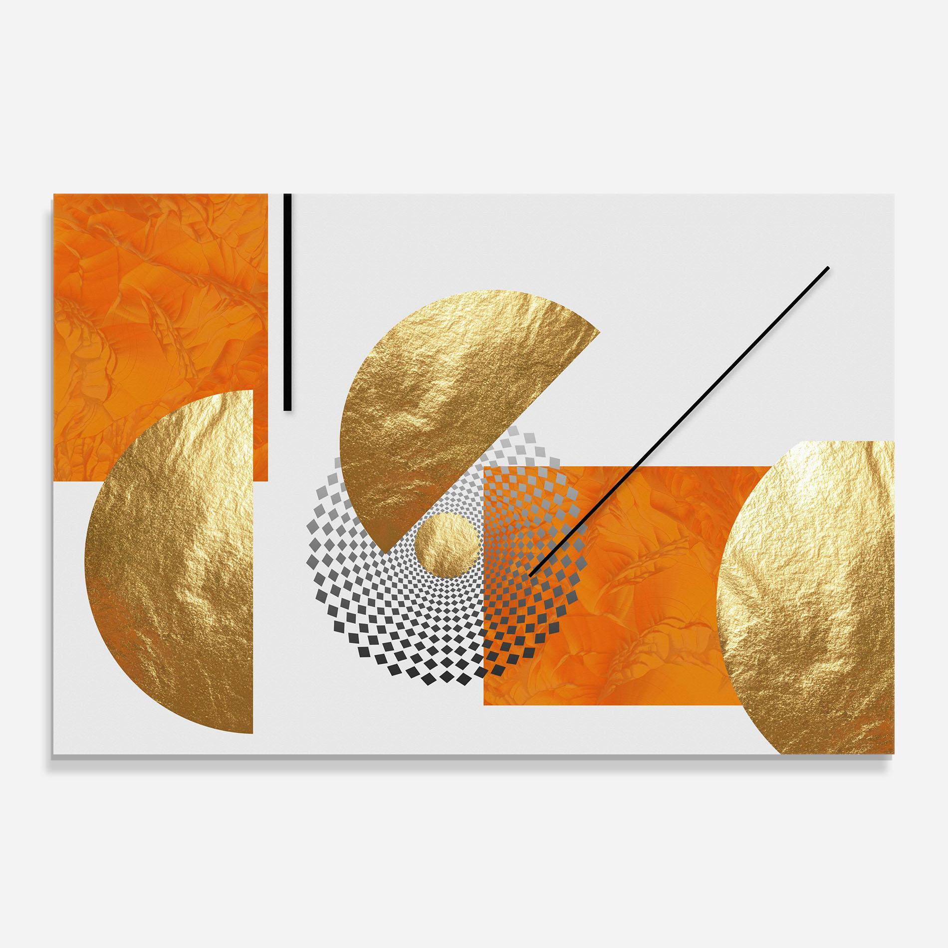 Glasbild Beautiful Gold Shapes mockup 0